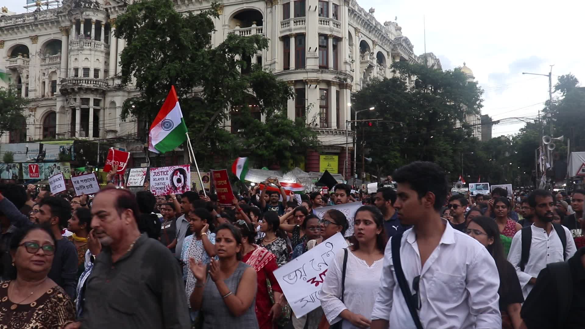 Citizens and student in protest against rape and murder of Doctor in Kolkata.