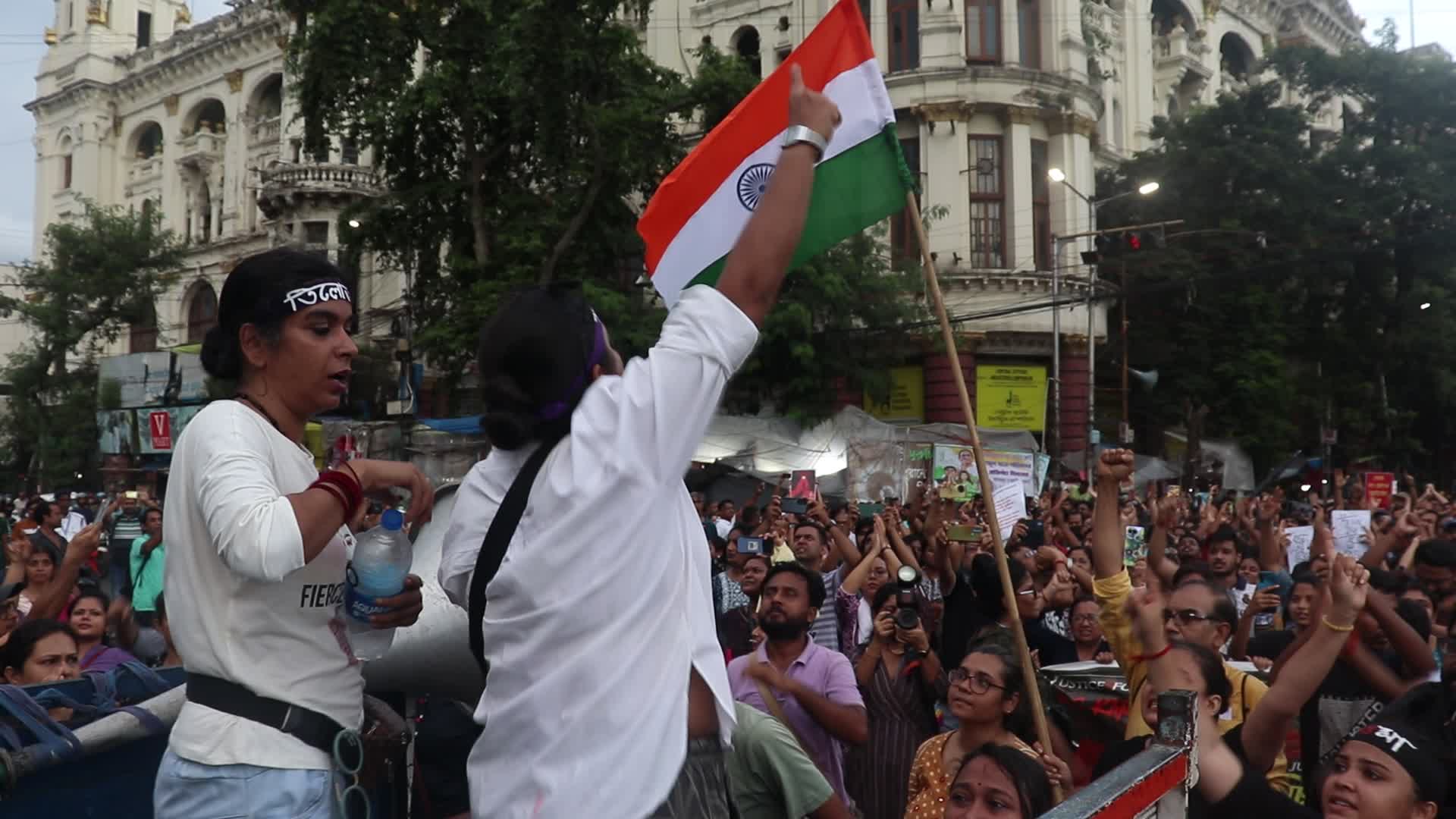 Citizens and student in protest against rape and murder of Doctor in Kolkata.