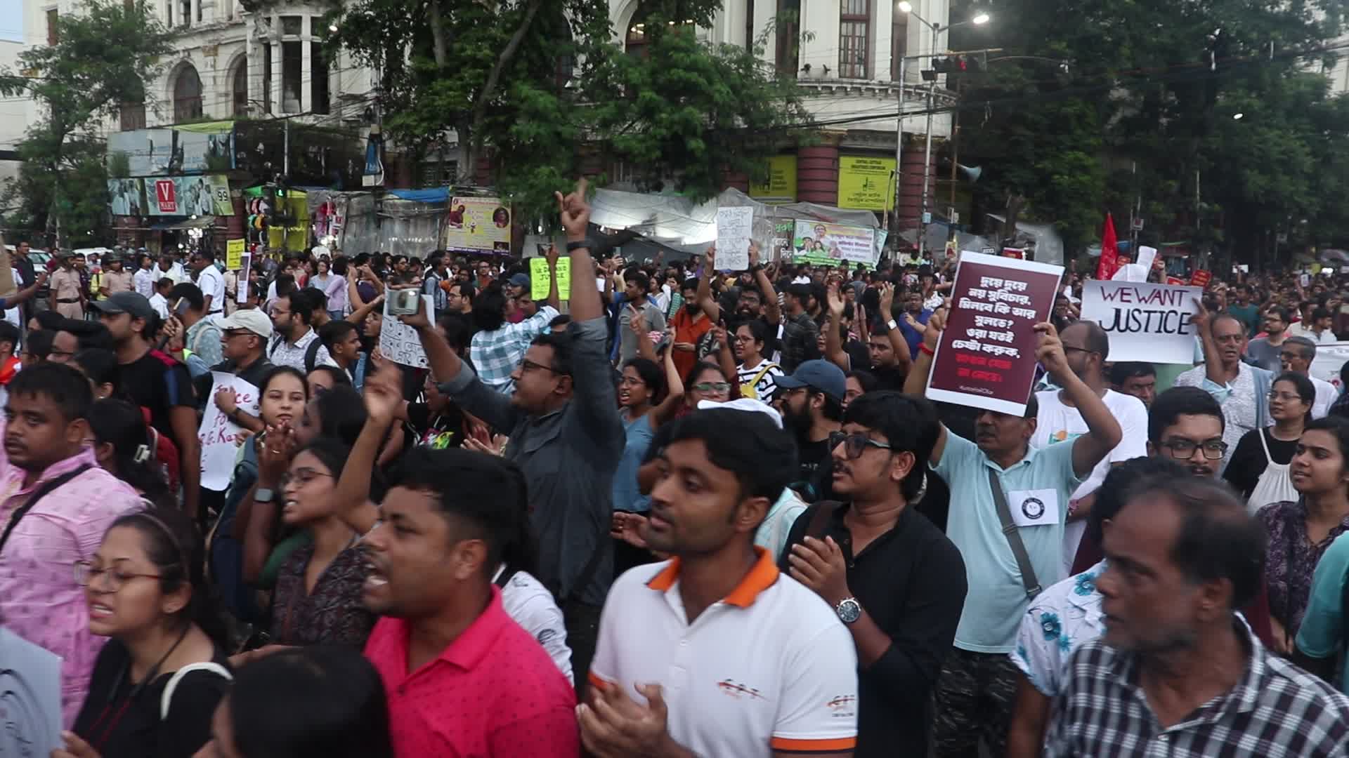 Citizens and student in protest against rape and murder of Doctor in Kolkata.