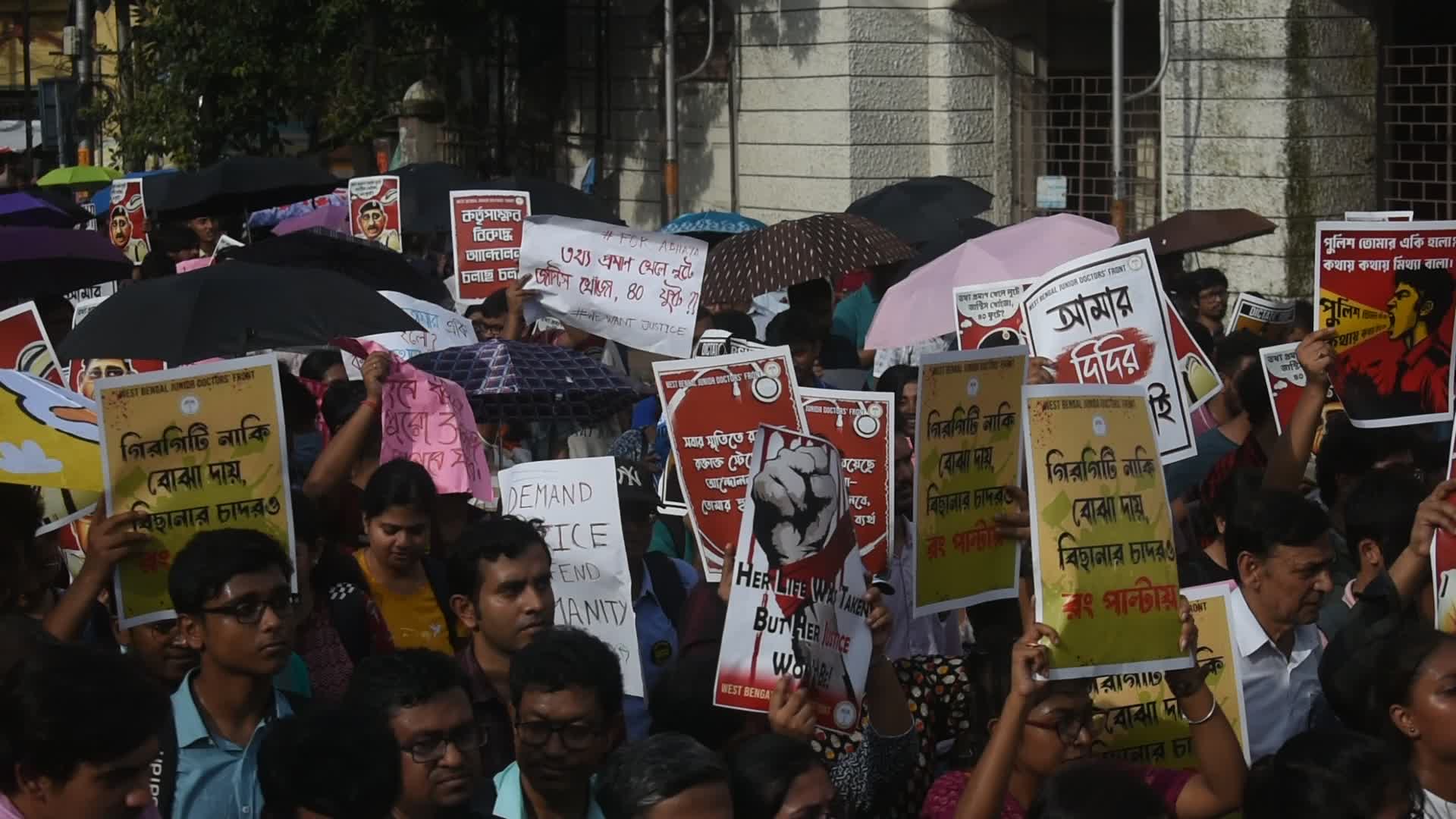 Junior doctors protest in India.