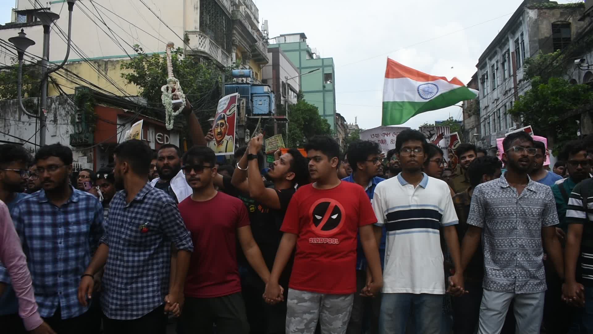 Junior doctors protest in India.