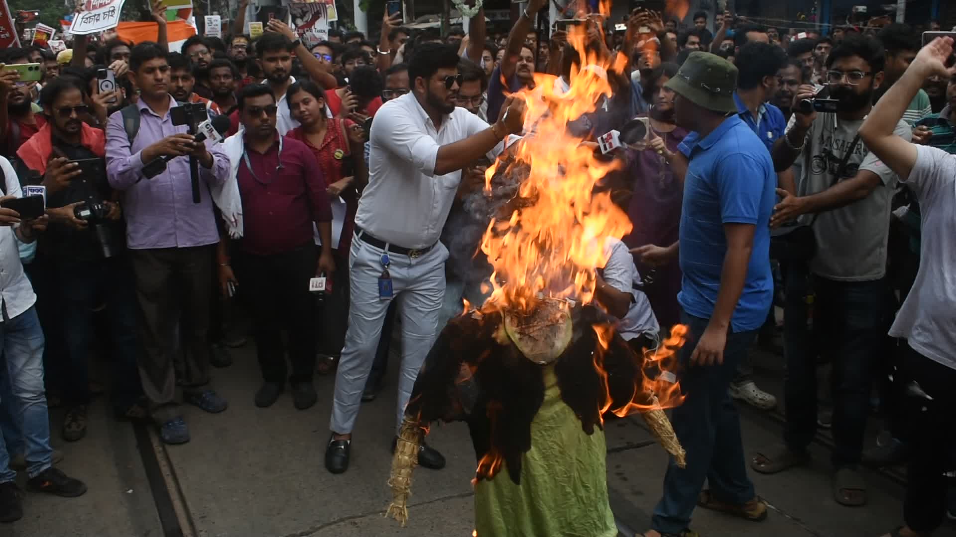 Junior doctors protest in India.