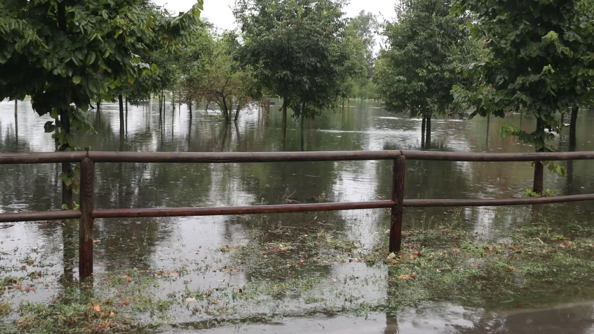 Storm and flooding of Ponte Lambro in Milan