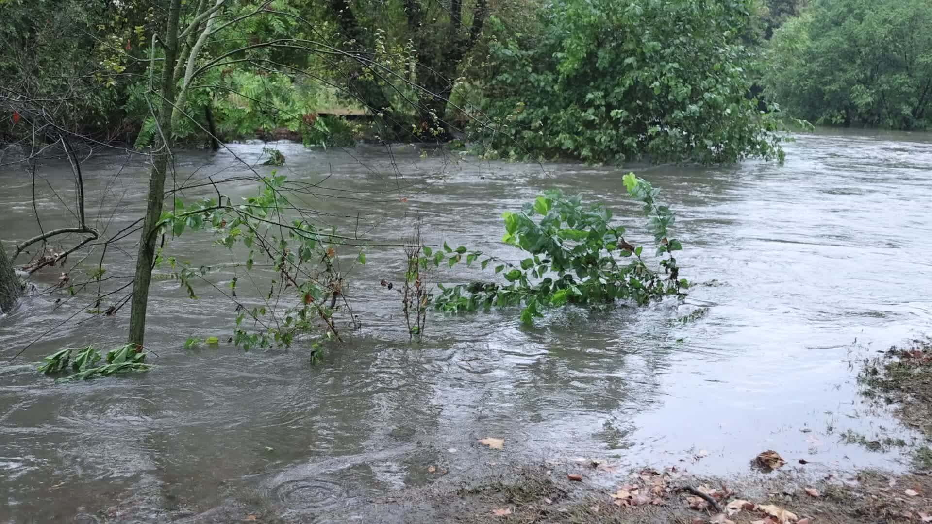 Storm and flooding of Ponte Lambro in Milan