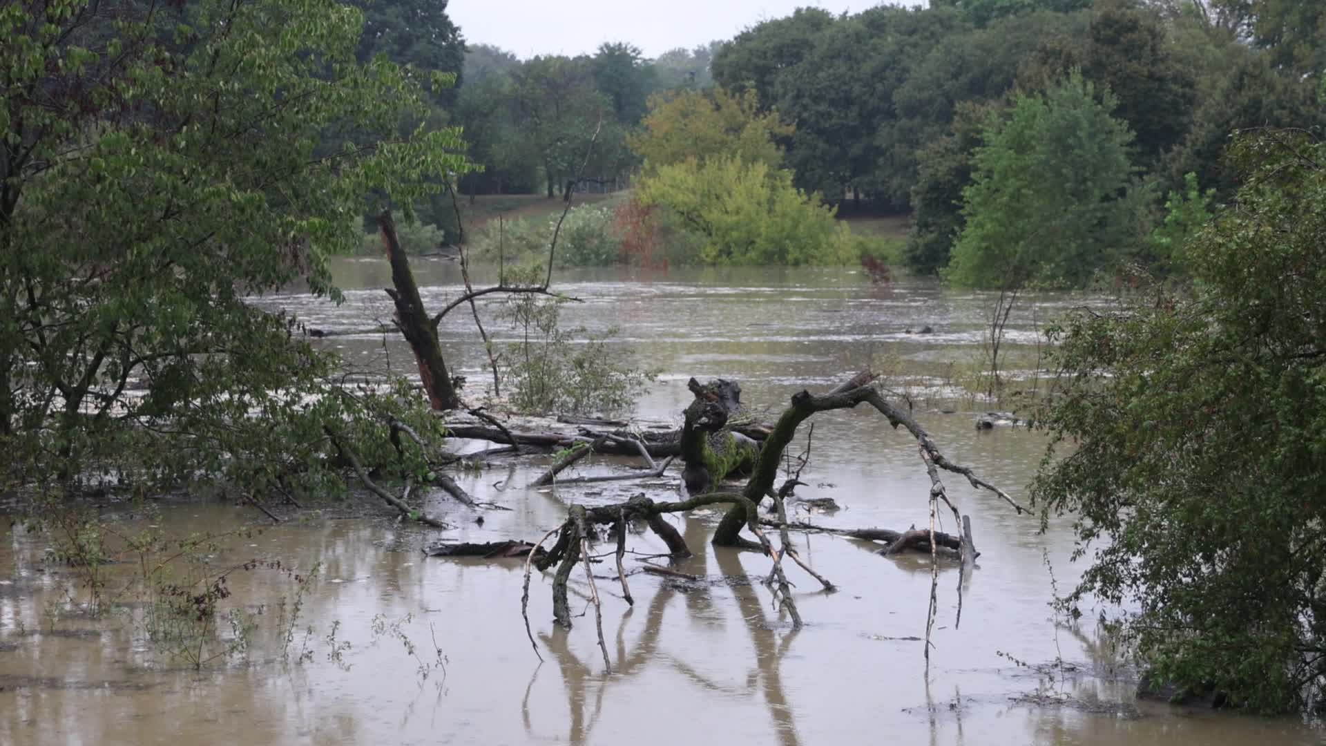 Storm and flooding of Ponte Lambro in Milan