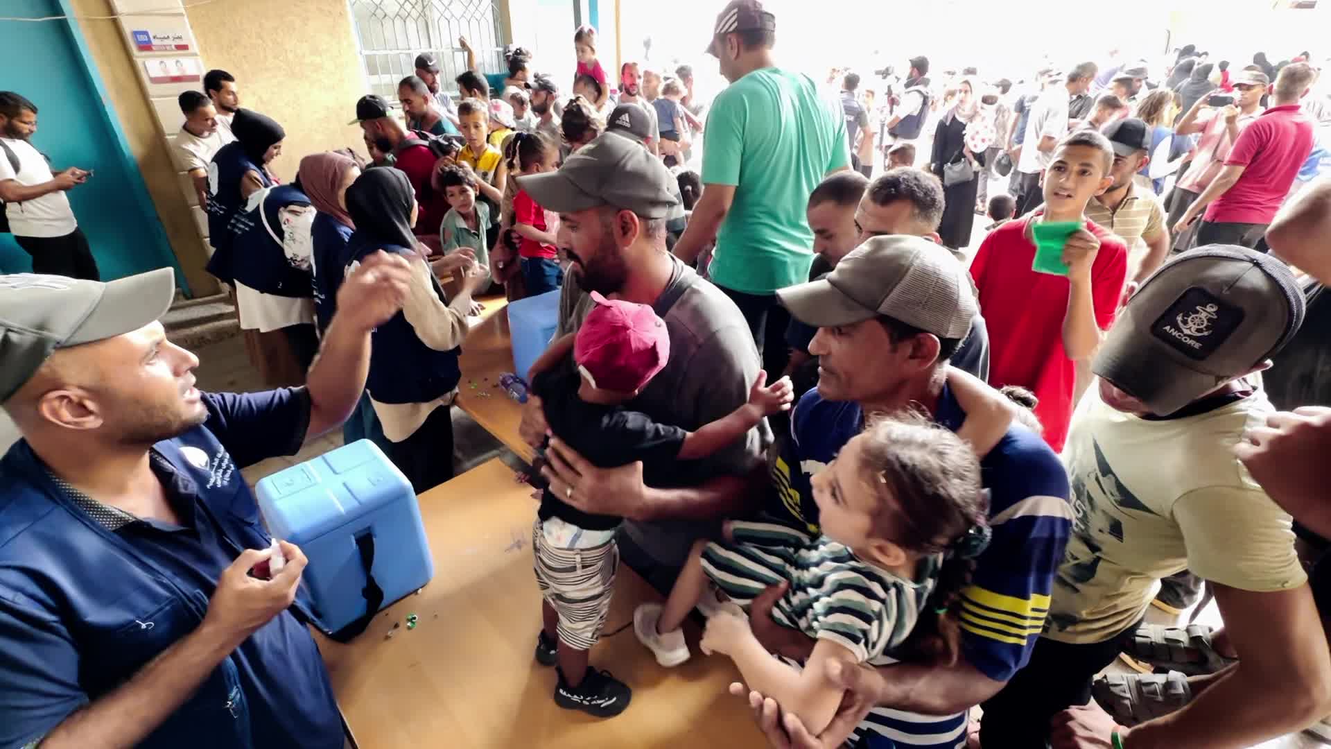 Palestinian Child Receives Polio Vaccination Amid Hamas-Israel Conflict