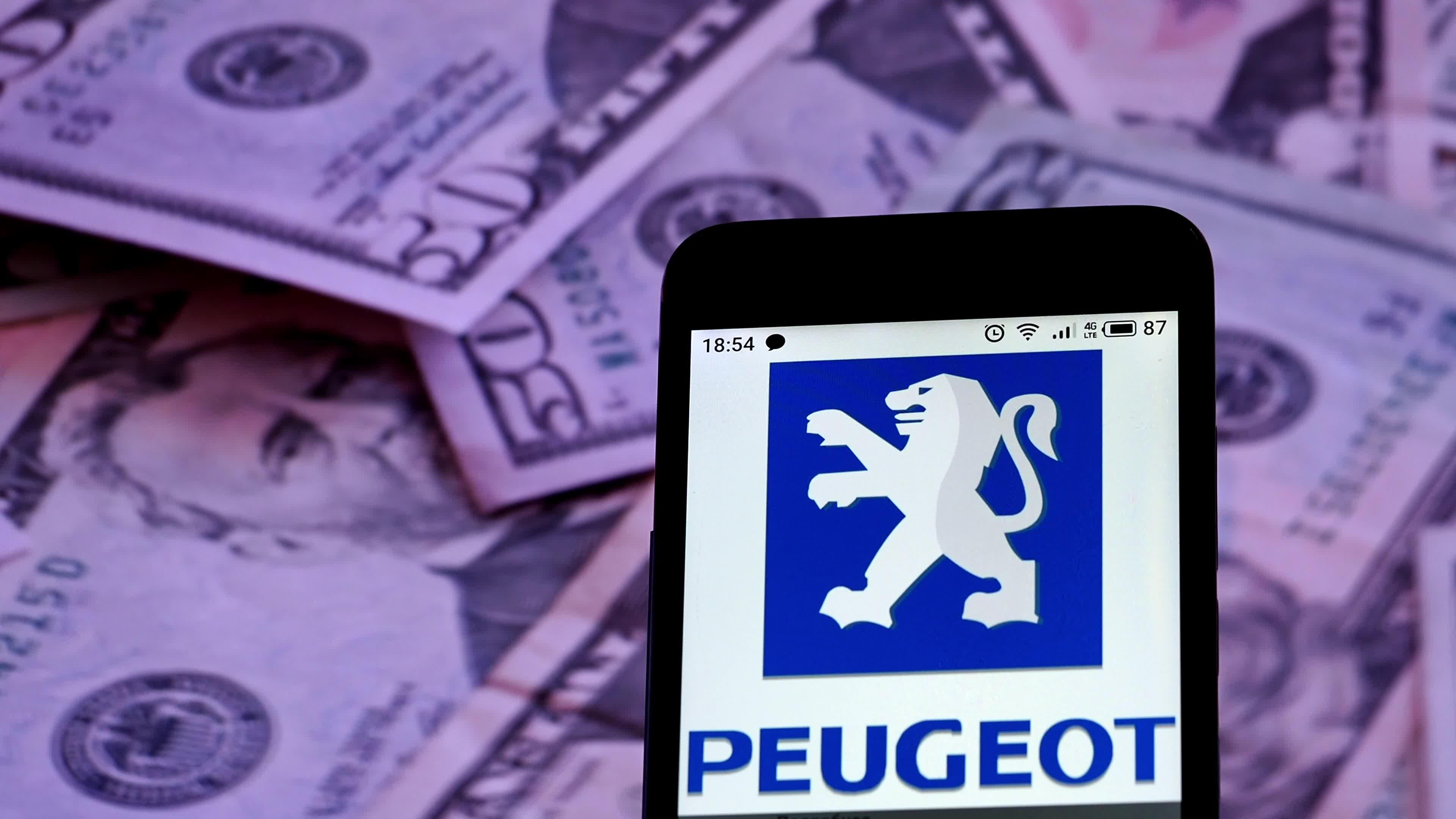 Video illustration the logo of Peugeot