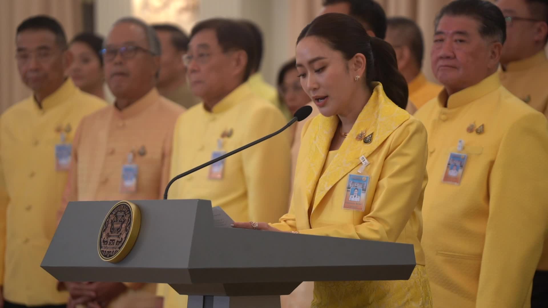 Thai Prime Minister Paetongtarn Shinawatra leads newly appointed cabinet special meeting to prepare policy statement.