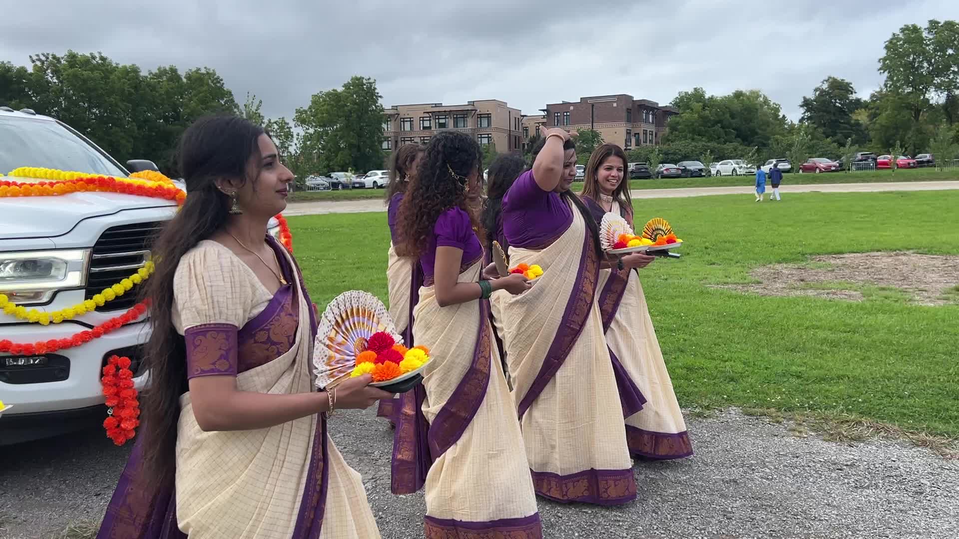Grand procession during the Onam Festival in Canada