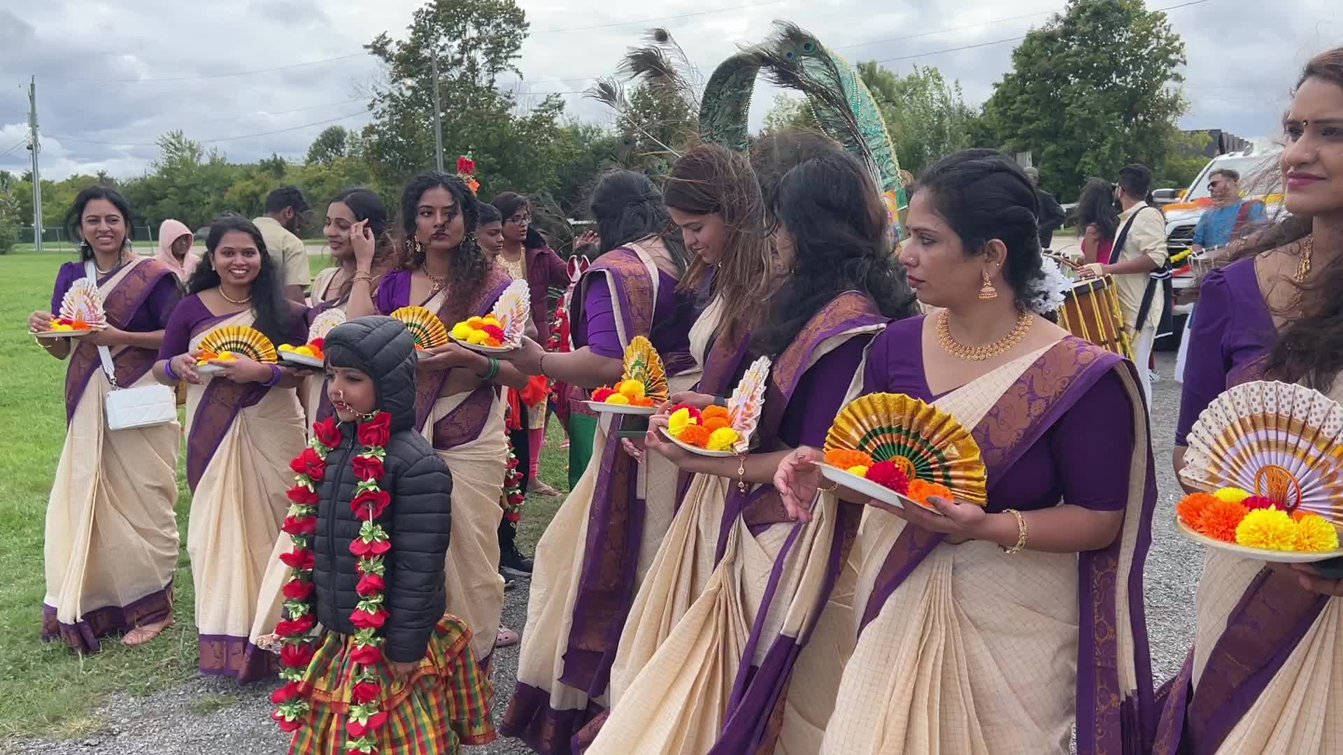Grand procession during the Onam Festival in Canada