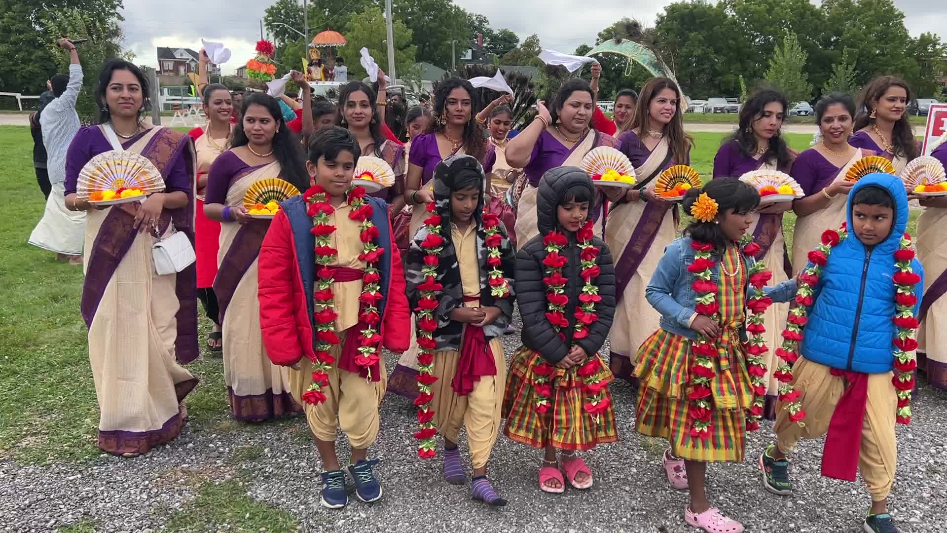 Grand procession during the Onam Festival in Canada