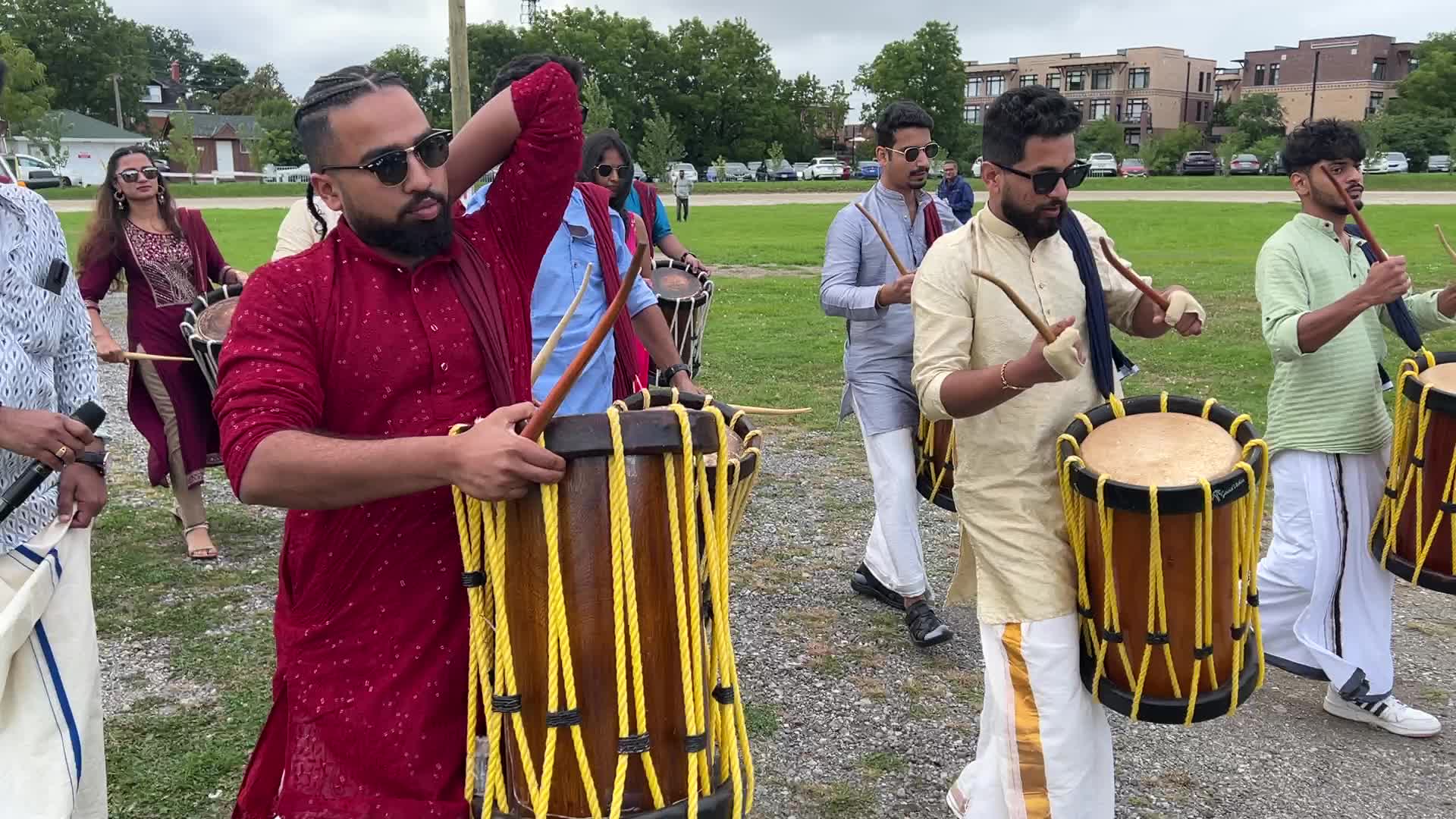 Grand procession during the Onam Festival in Canada