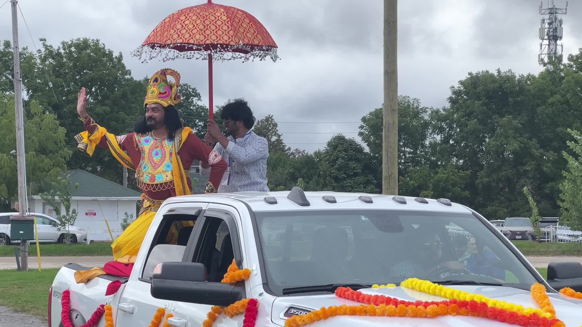 Grand procession during the Onam Festival in Canada