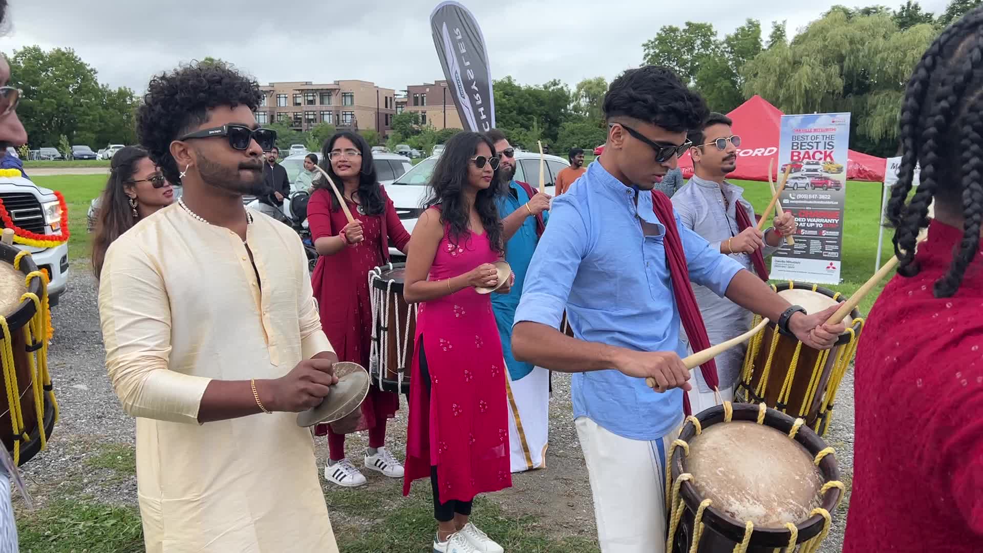 Grand procession during the Onam Festival in Canada