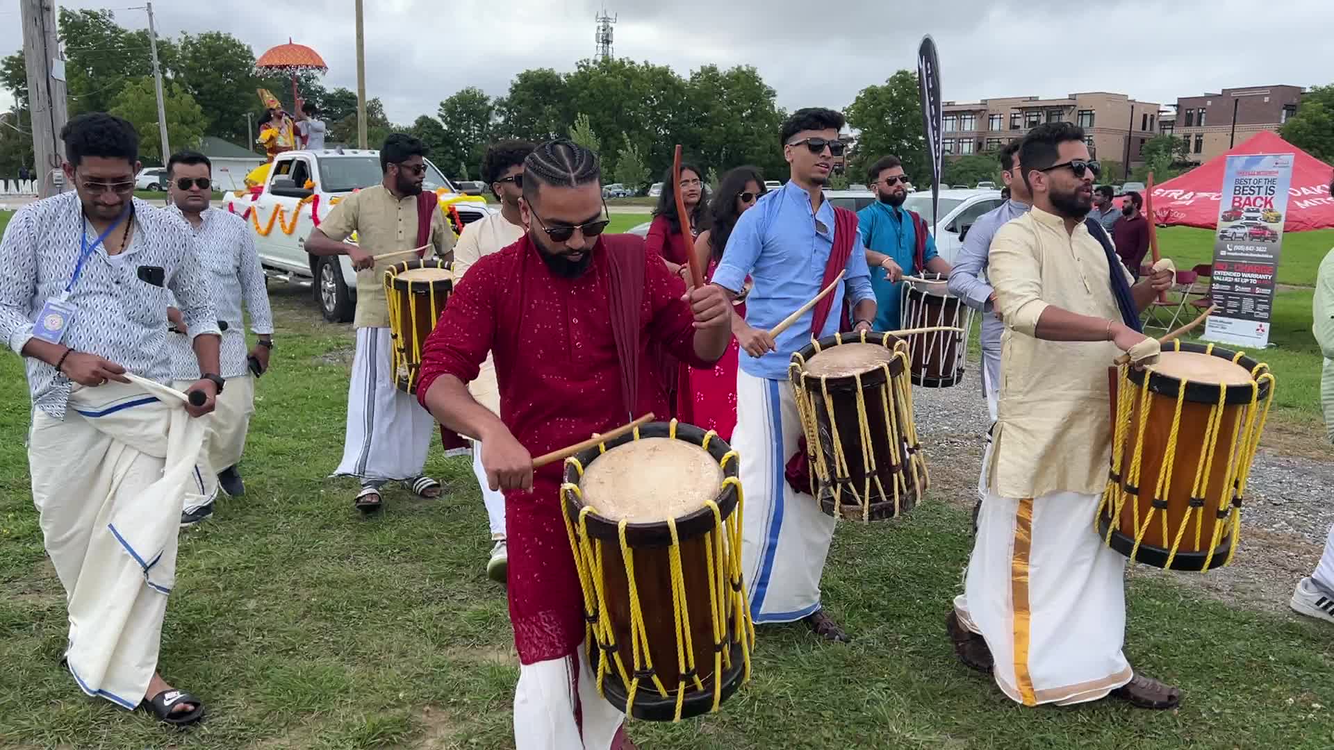 Grand procession during the Onam Festival in Canada