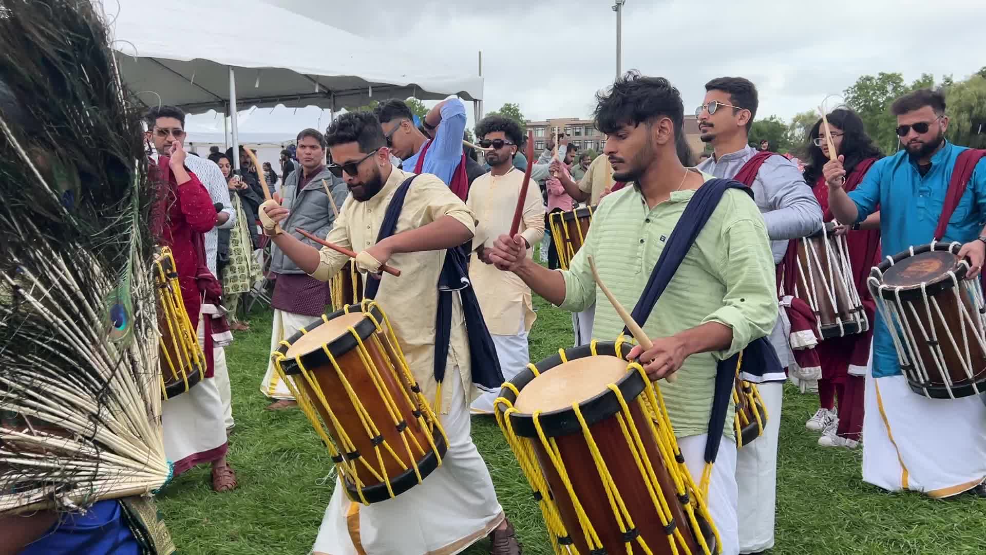 Grand procession during the Onam Festival in Canada