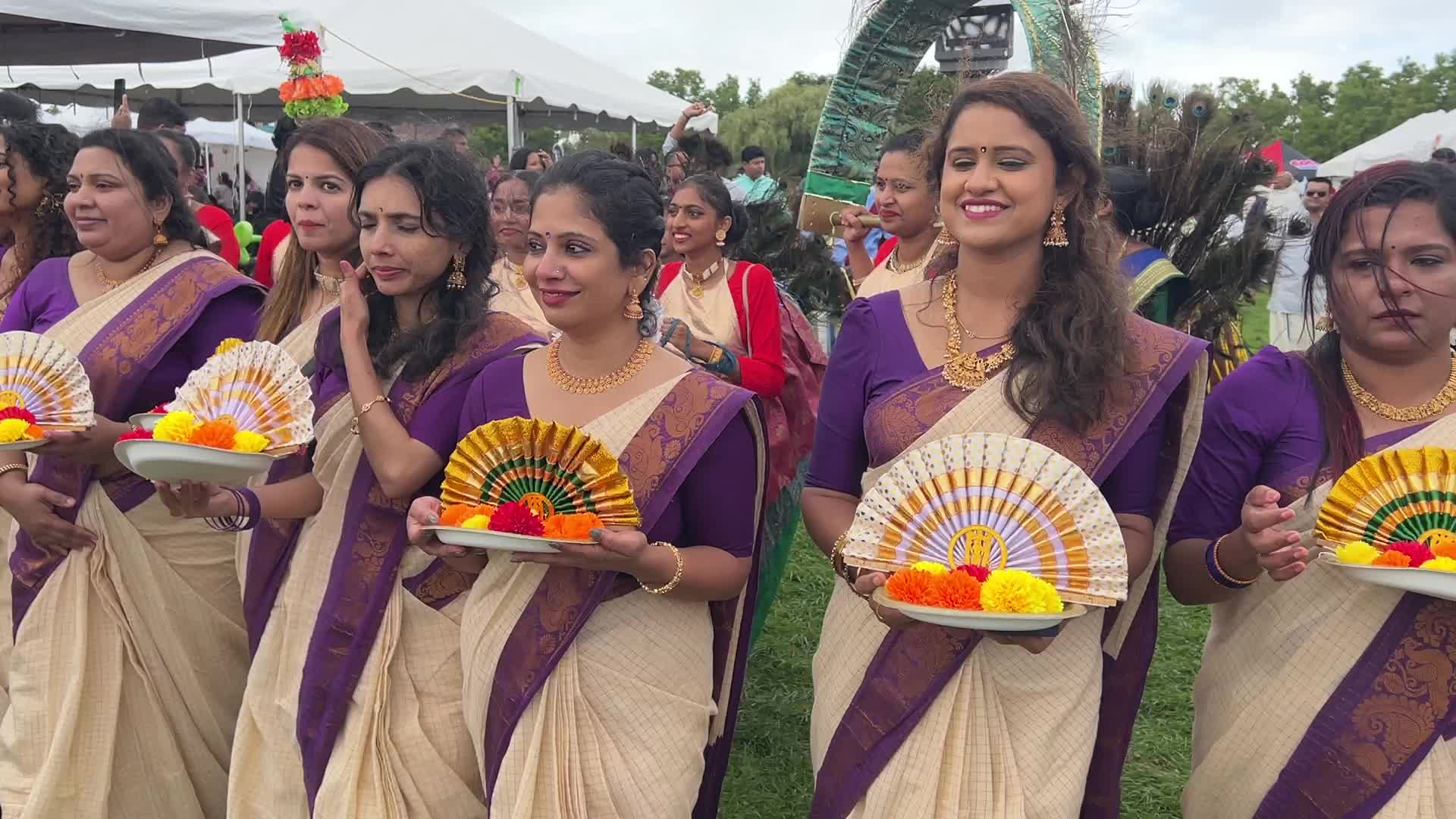Grand procession during the Onam Festival in Canada