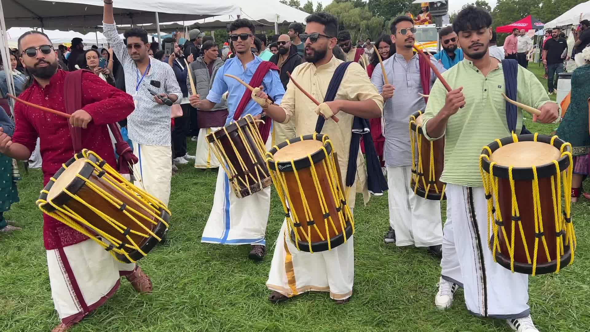 Grand procession during the Onam Festival in Canada