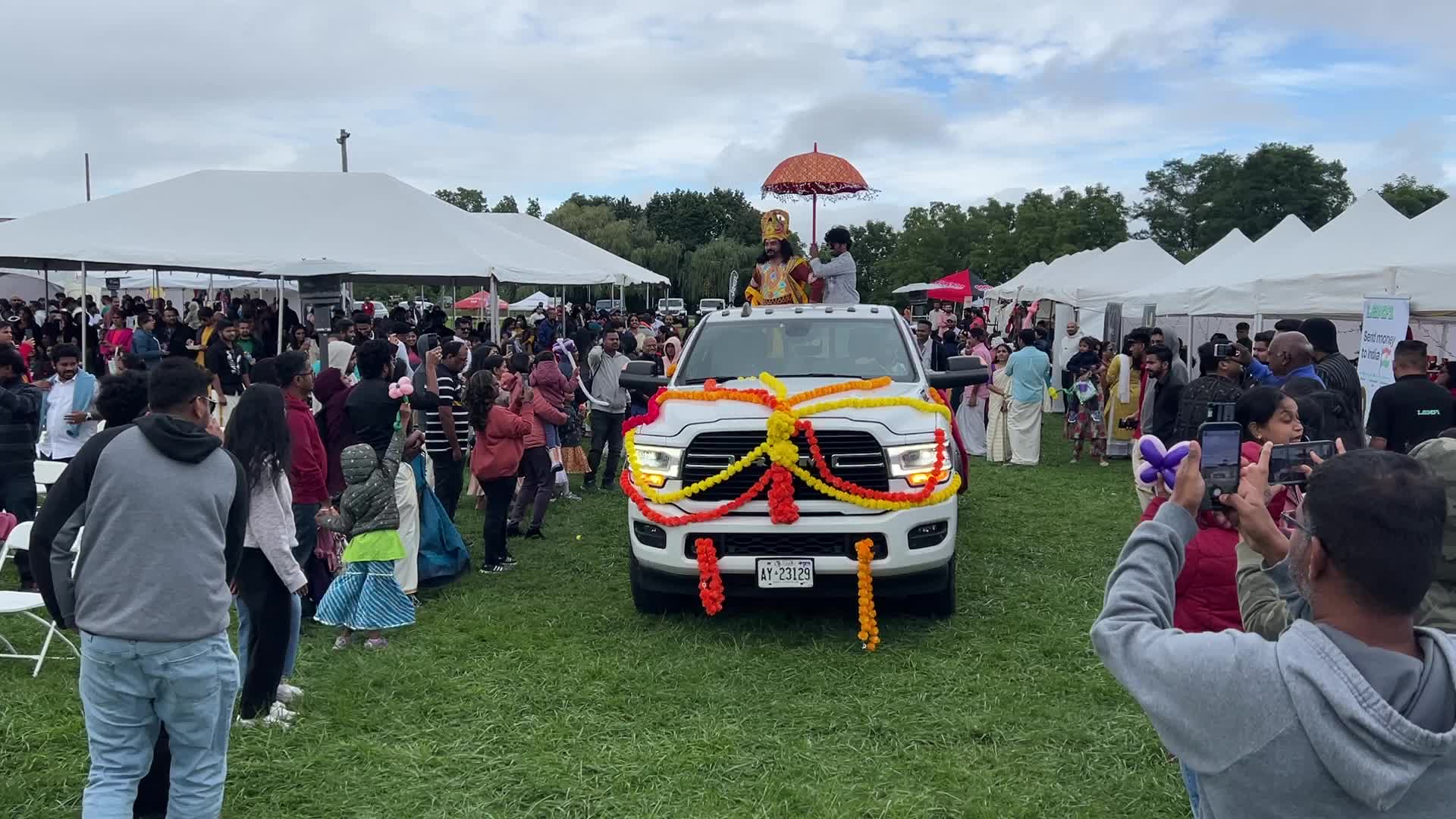 Grand procession during the Onam Festival in Canada