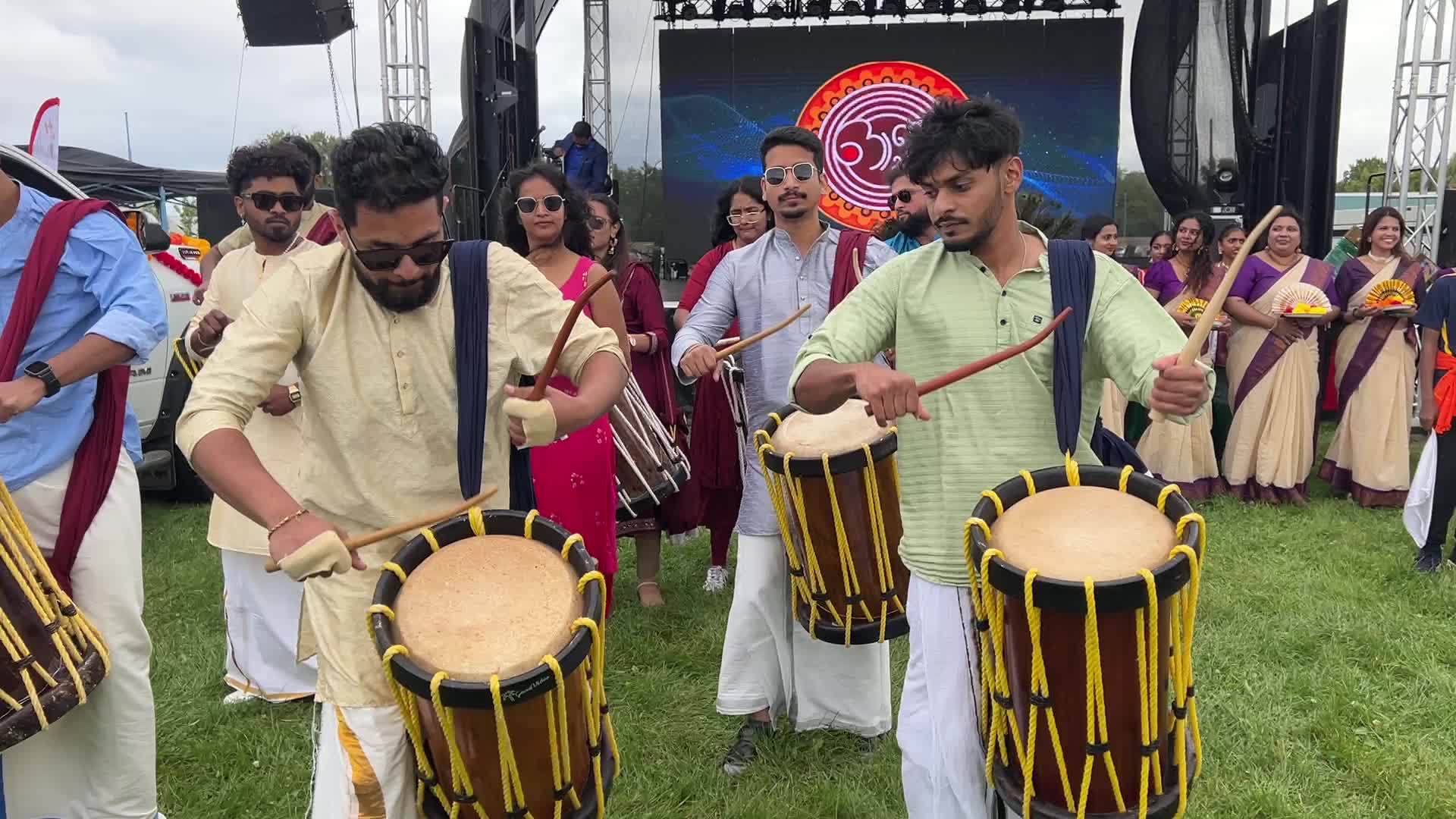 Grand procession during the Onam Festival in Canada