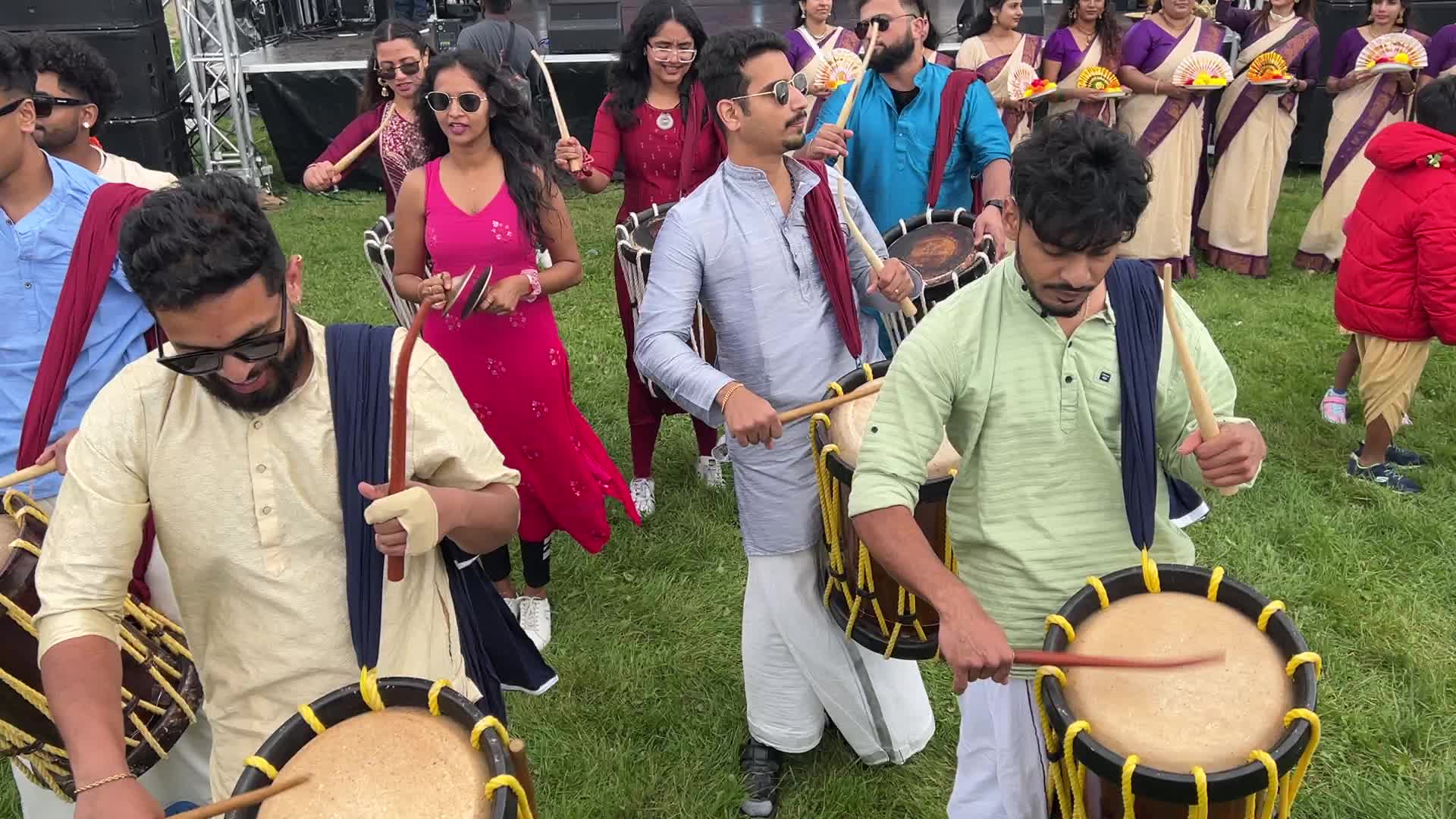 Grand procession during the Onam Festival in Canada