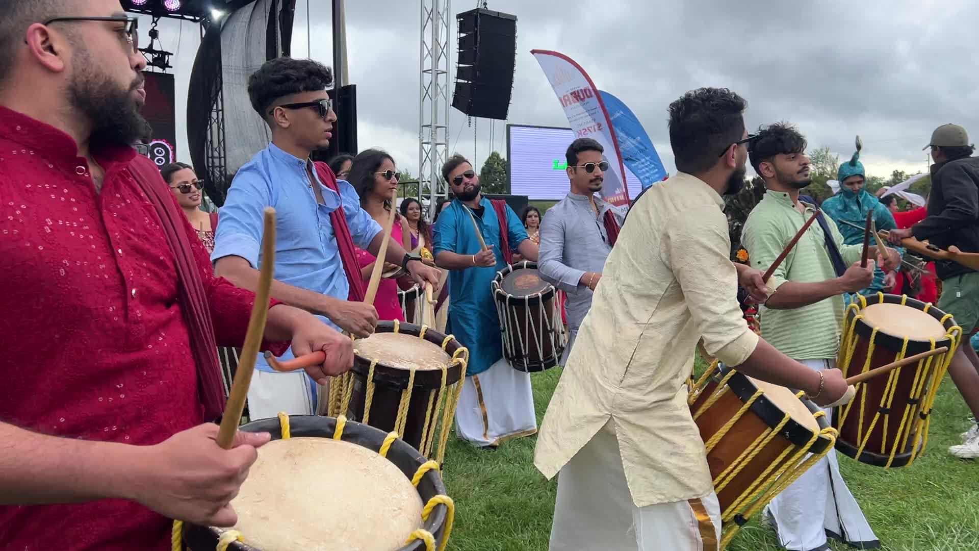 Grand procession during the Onam Festival in Canada