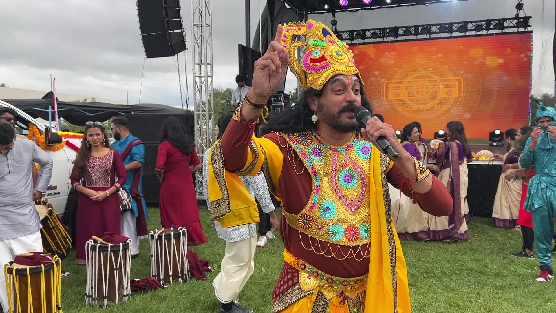 Grand procession during the Onam Festival in Canada