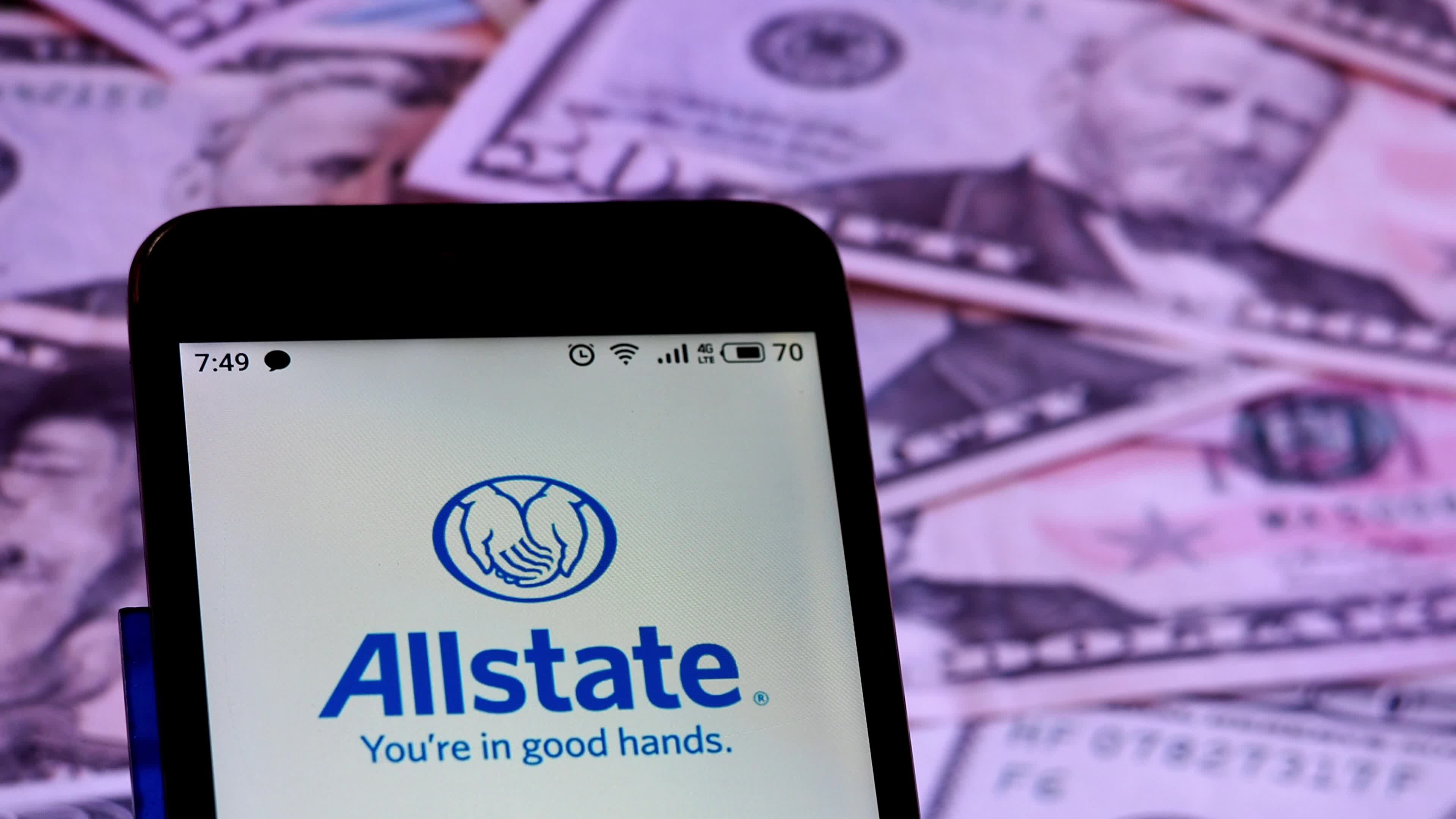 Video illustration the logo of Allstate Corporation