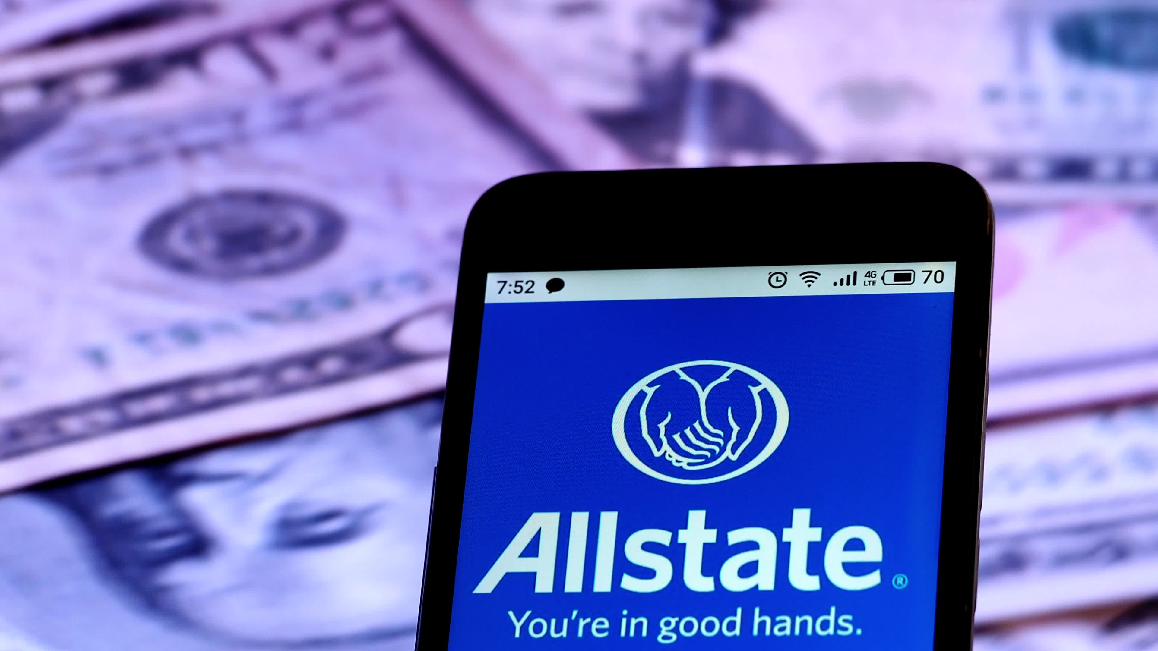 Video illustration the logo of Allstate Corporation