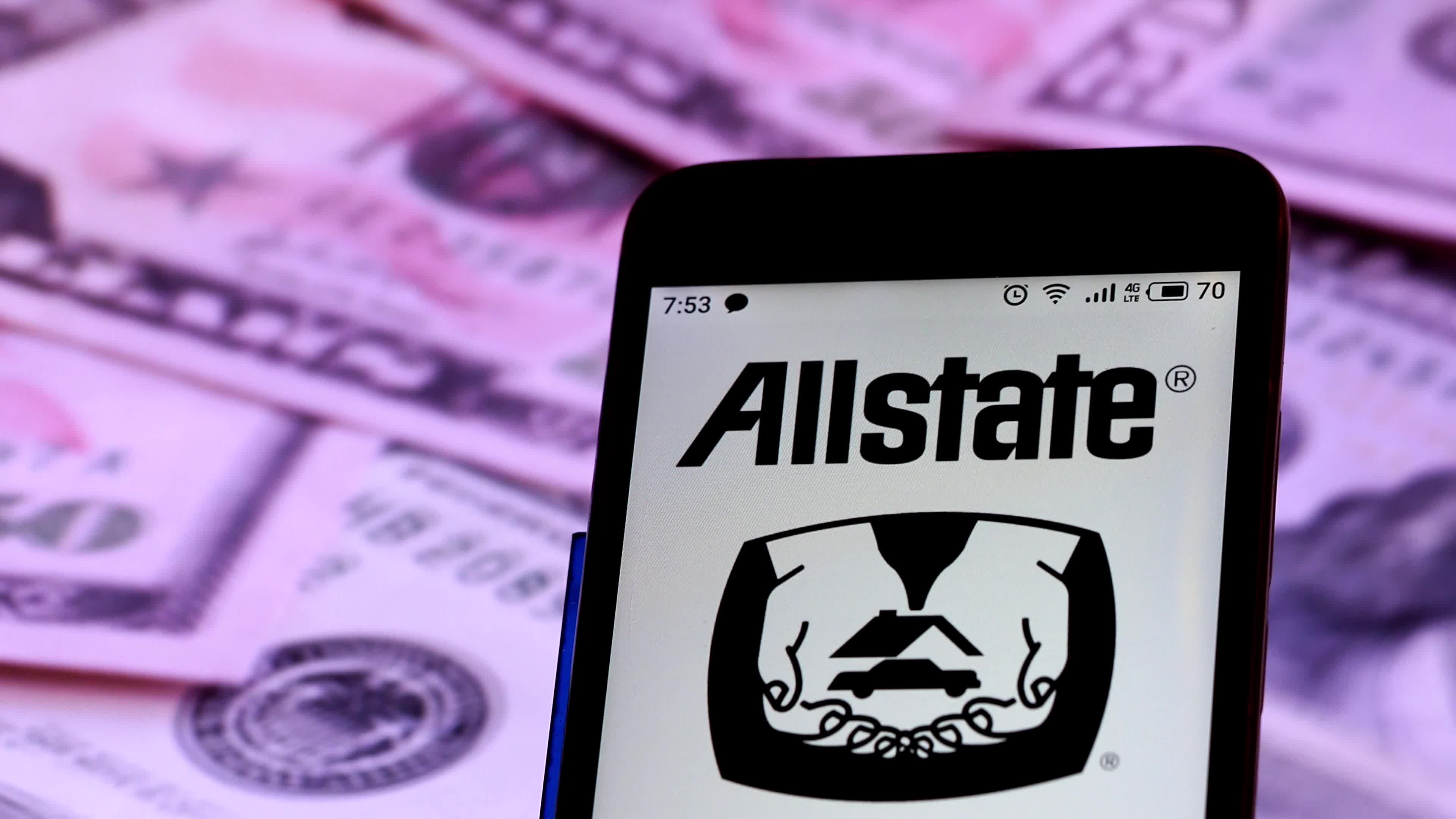 Video illustration the logo of Allstate Corporation
