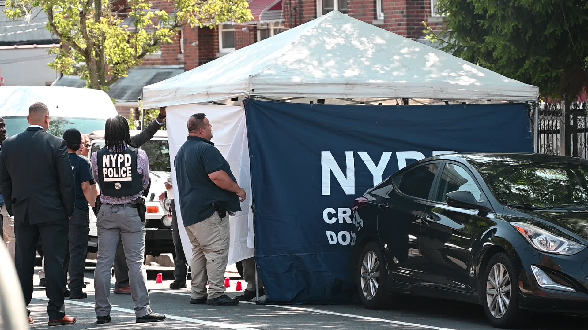 Crime Scene Investigation On The Scene At A Fatal Shooting Of A 46-Year-Old Man In Bronx New York