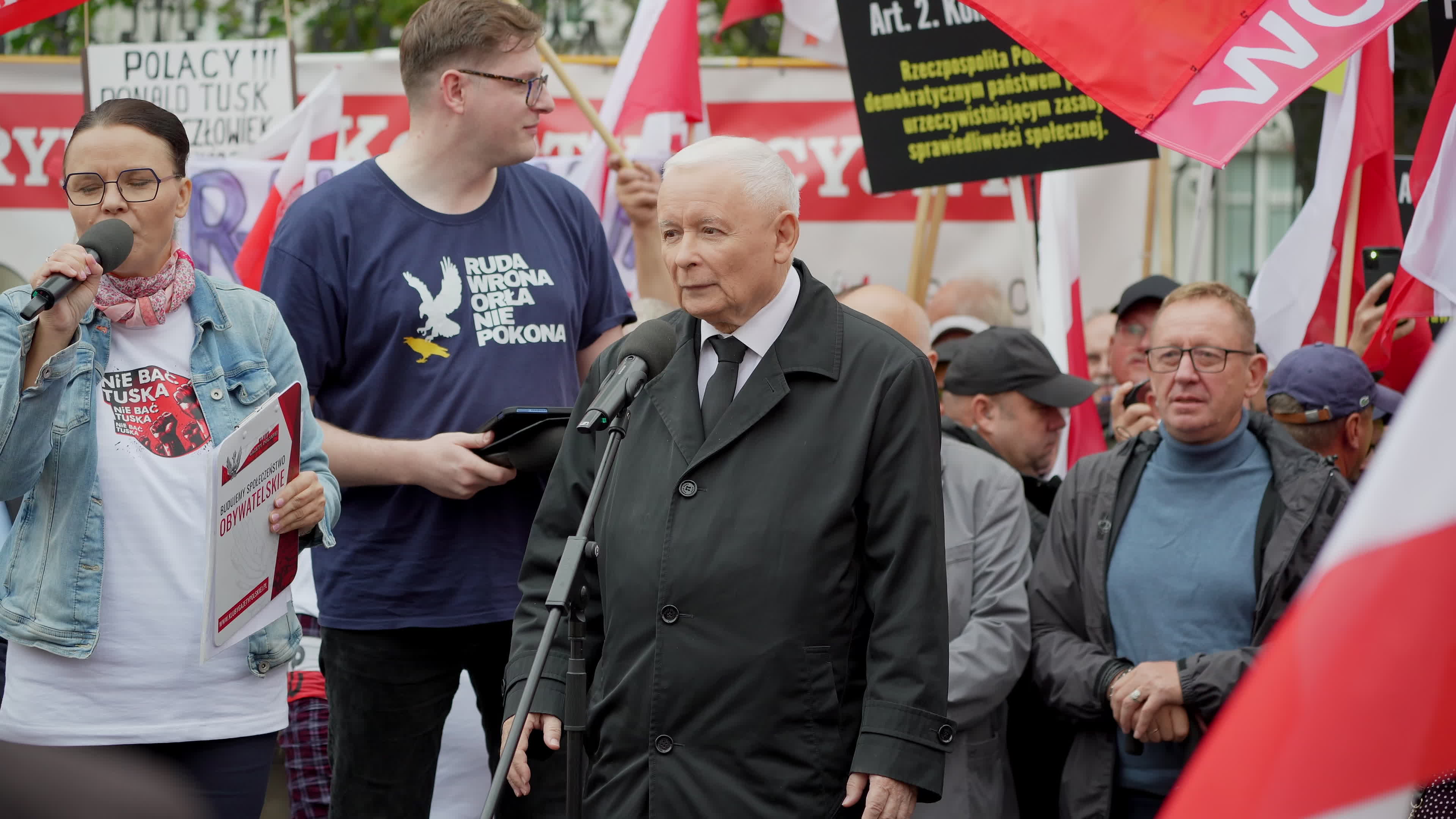 Warsaw Opposition Rally with Jaroslaw Kaczynski 