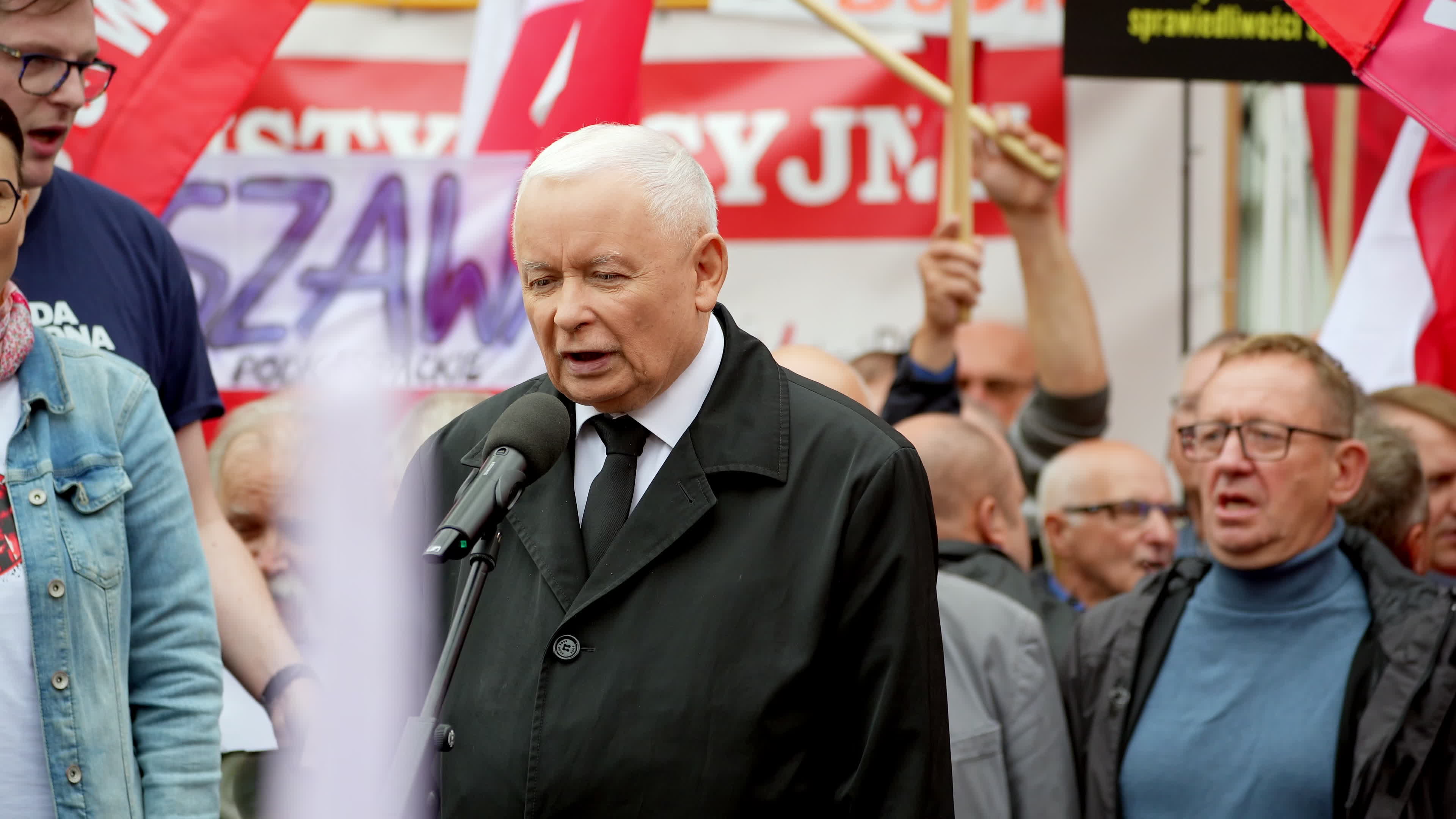 Warsaw Opposition Rally with Jaroslaw Kaczynski 