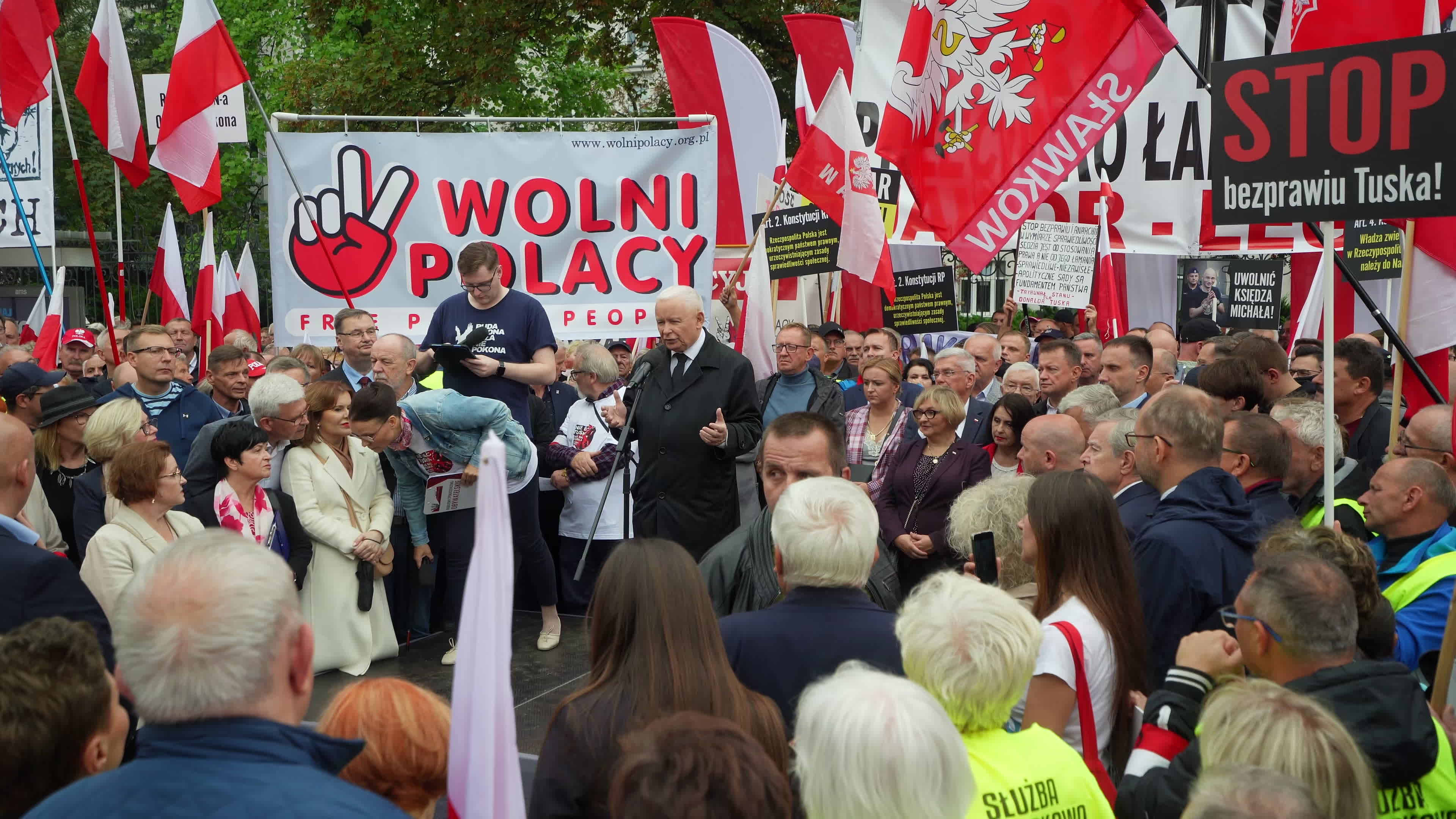 Warsaw Opposition Rally with Jaroslaw Kaczynski 
