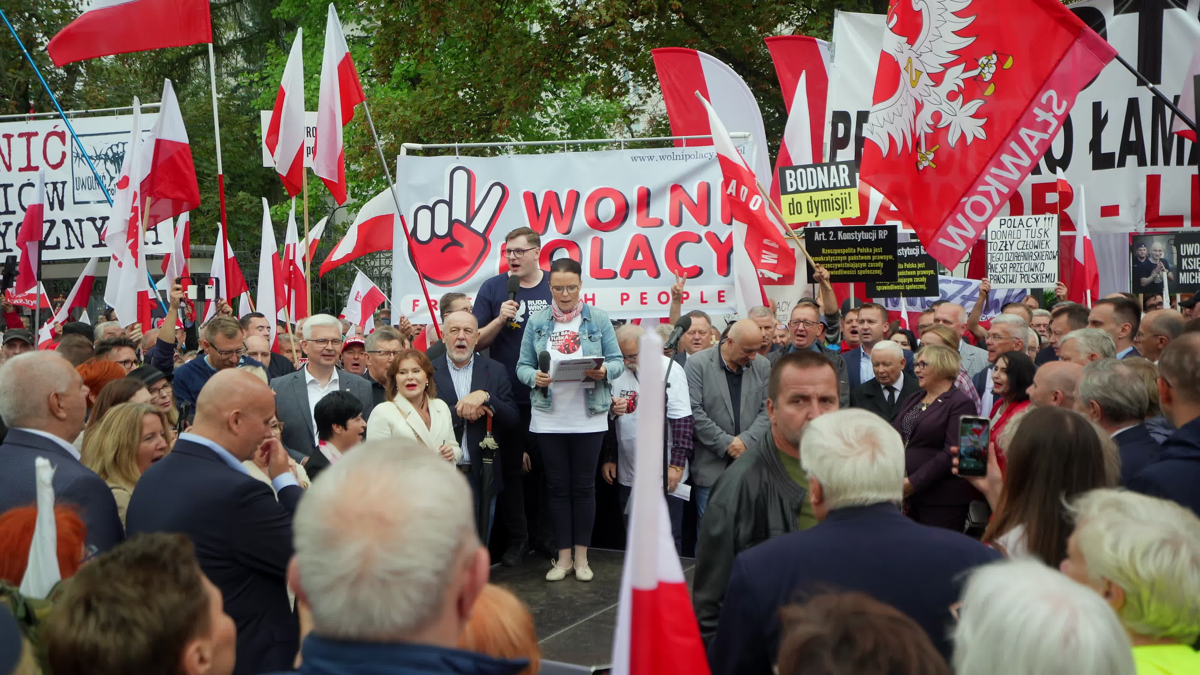 Warsaw Opposition Rally with Jaroslaw Kaczynski 