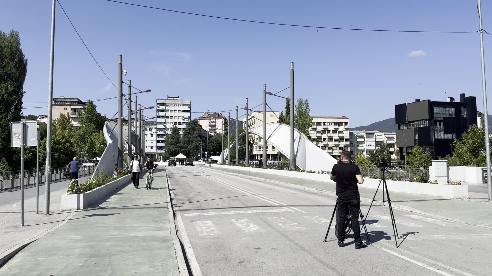 The main bridge of Mitrovica, Kosovo