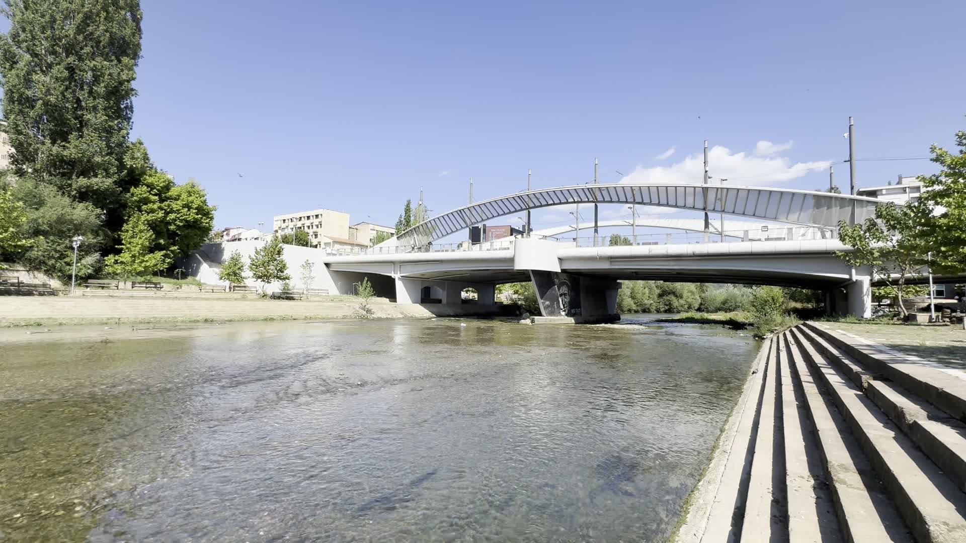 The main bridge of Mitrovica, Kosovo
