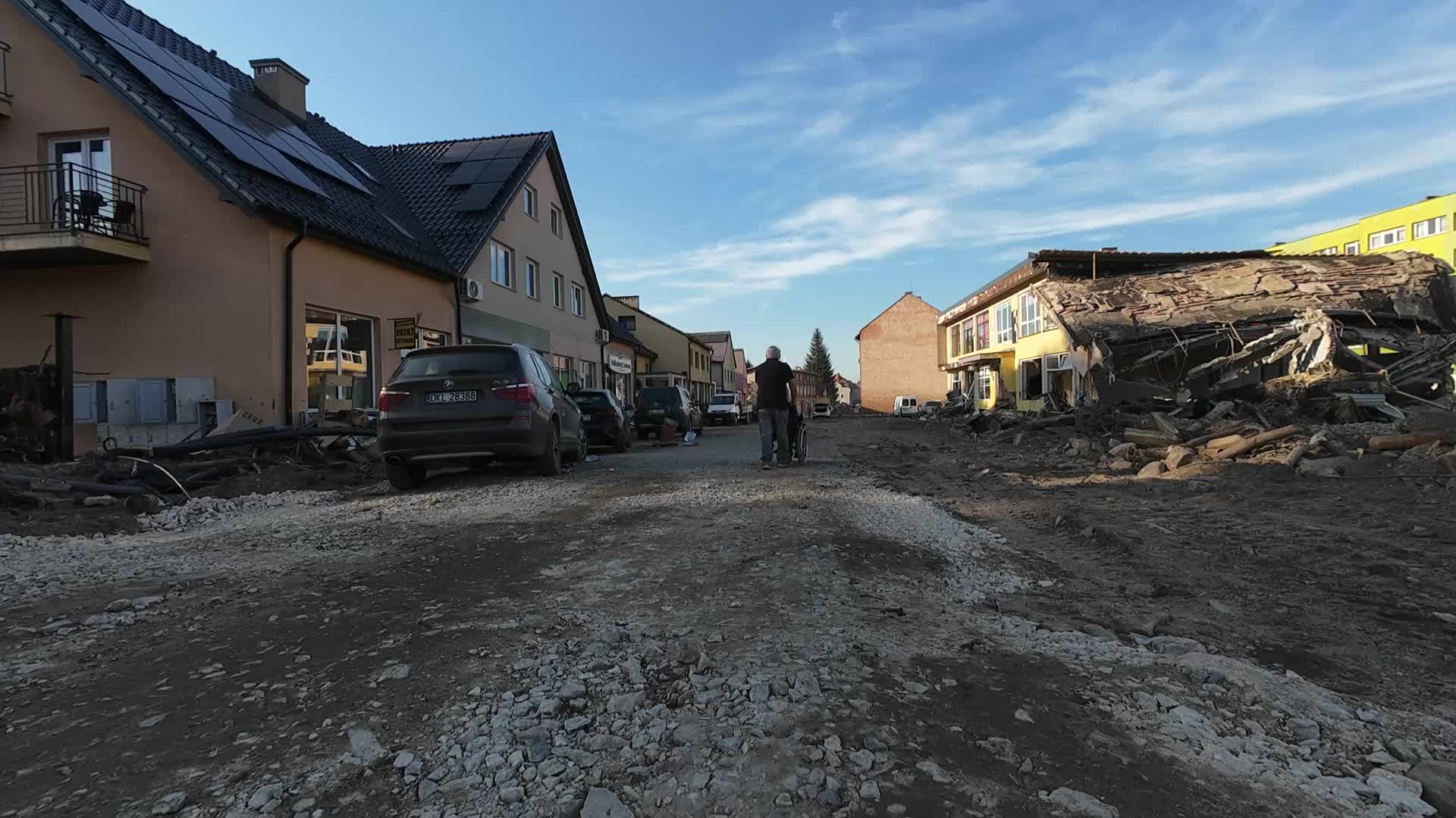 DRONE footage of flood in Poland