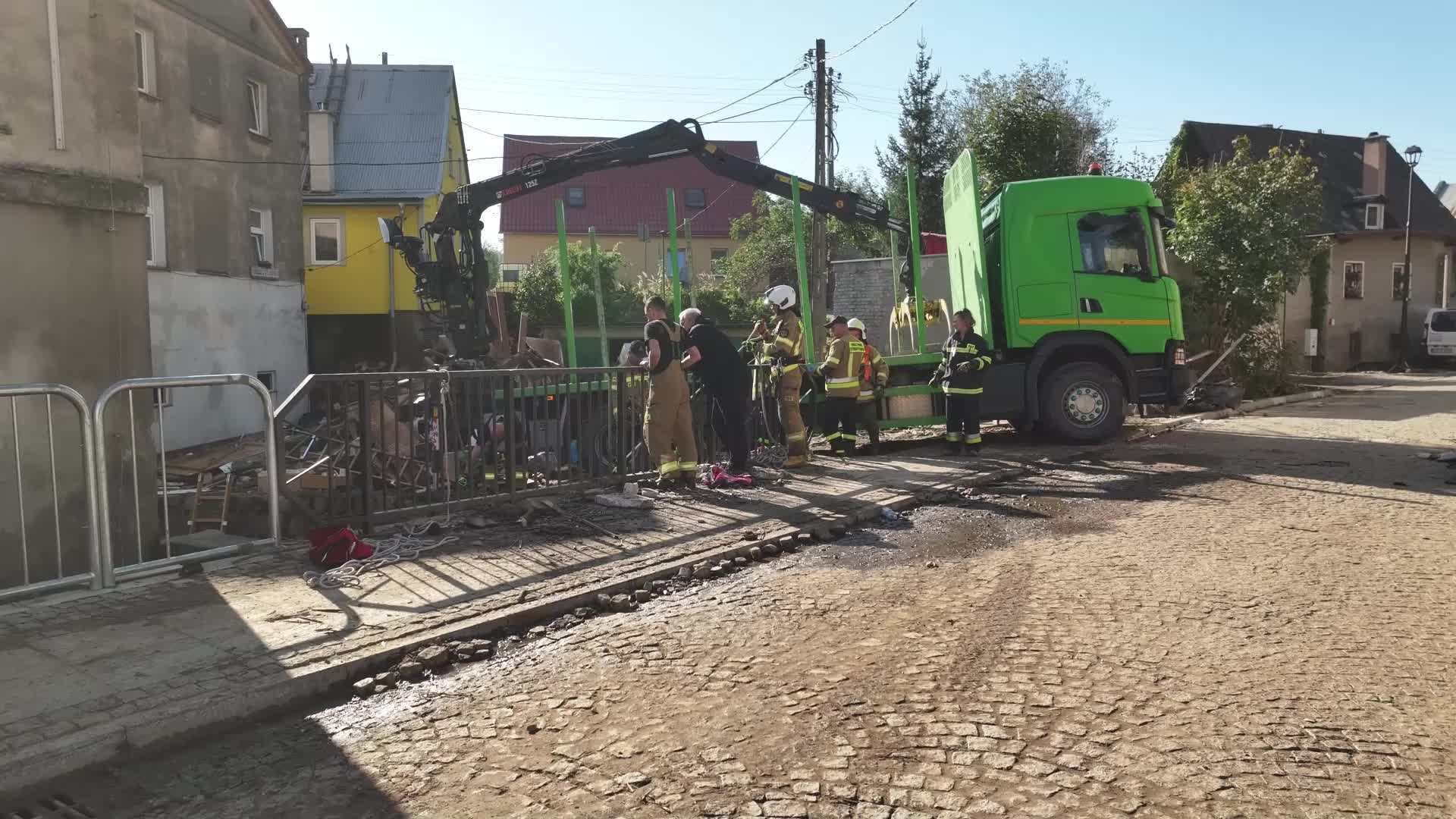 DRONE footage of flood in Poland