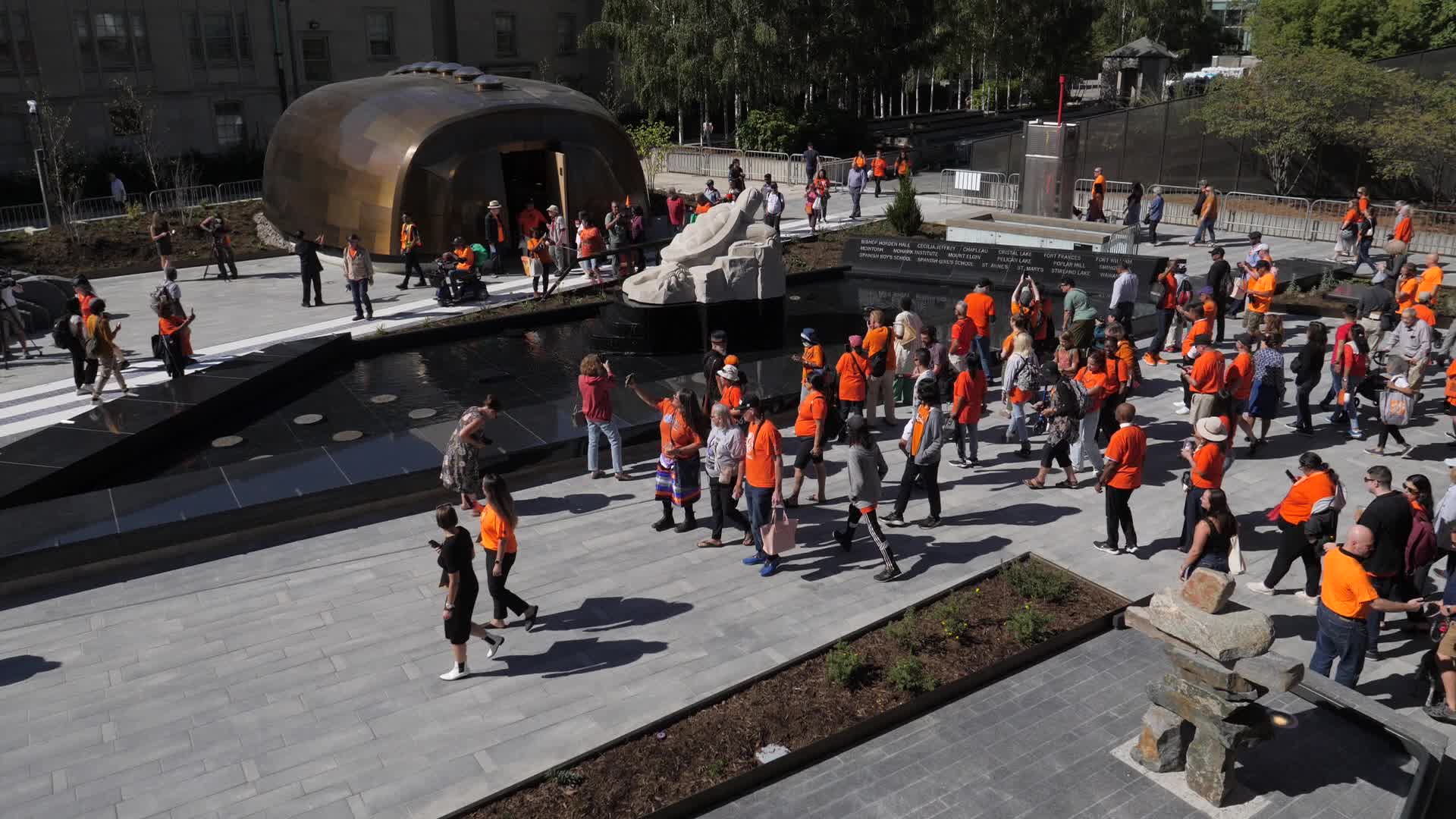 Visitors Gather at Newly Inaugurated Spirit Garden for National Day for Truth and Reconciliation in Toronto