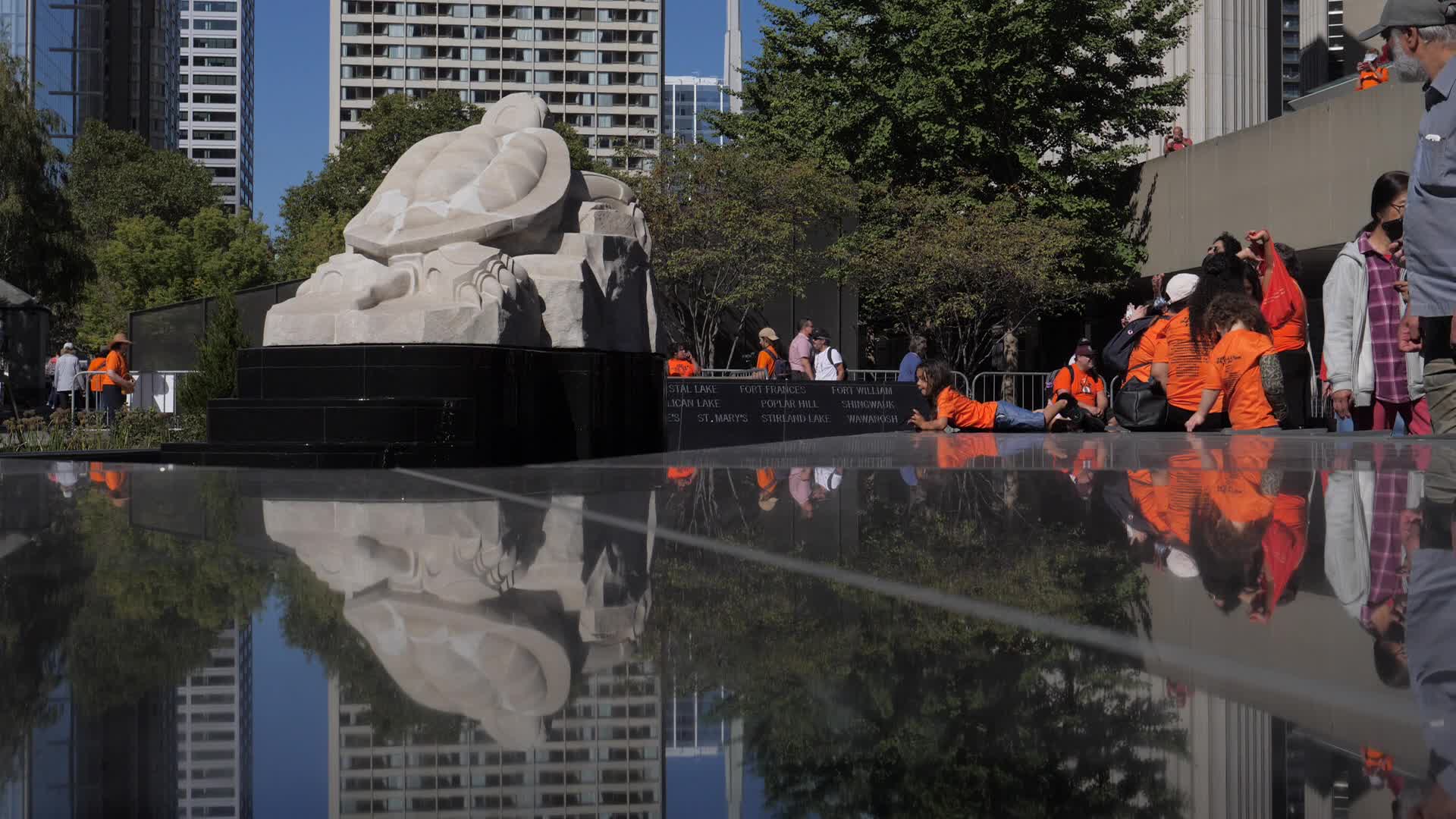 Visitors Gather at Newly Inaugurated Spirit Garden for National Day for Truth and Reconciliation in Toronto