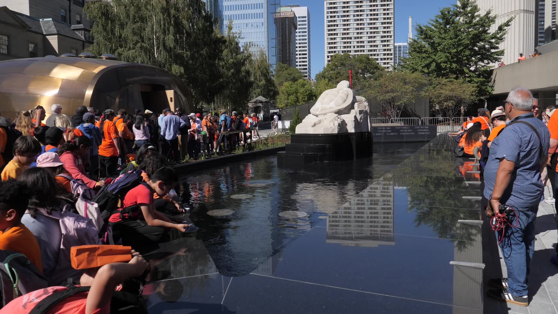 Visitors Gather at Newly Inaugurated Spirit Garden for National Day for Truth and Reconciliation in Toronto