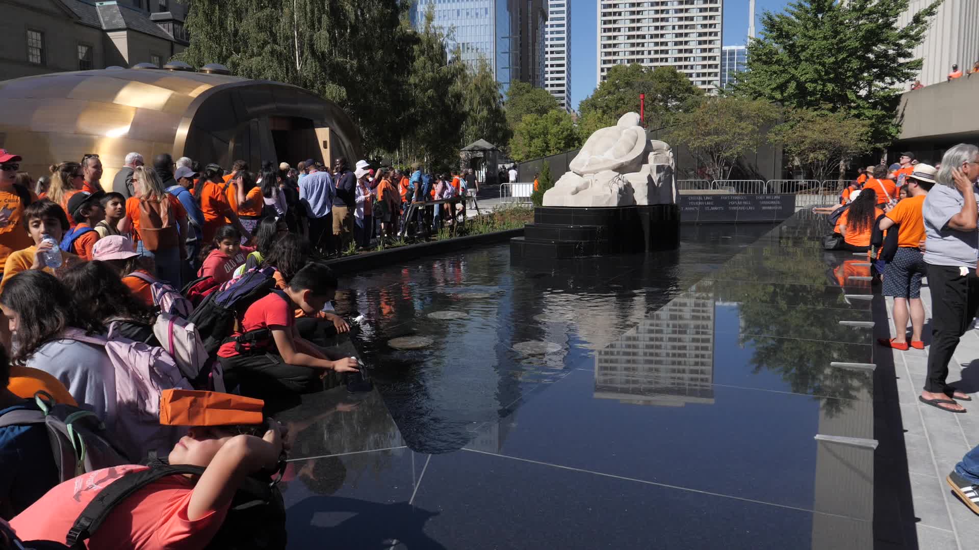 Visitors Gather at Newly Inaugurated Spirit Garden for National Day for Truth and Reconciliation in Toronto