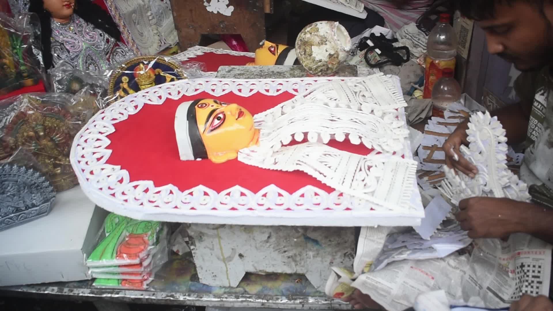 Durga puja preparation in India