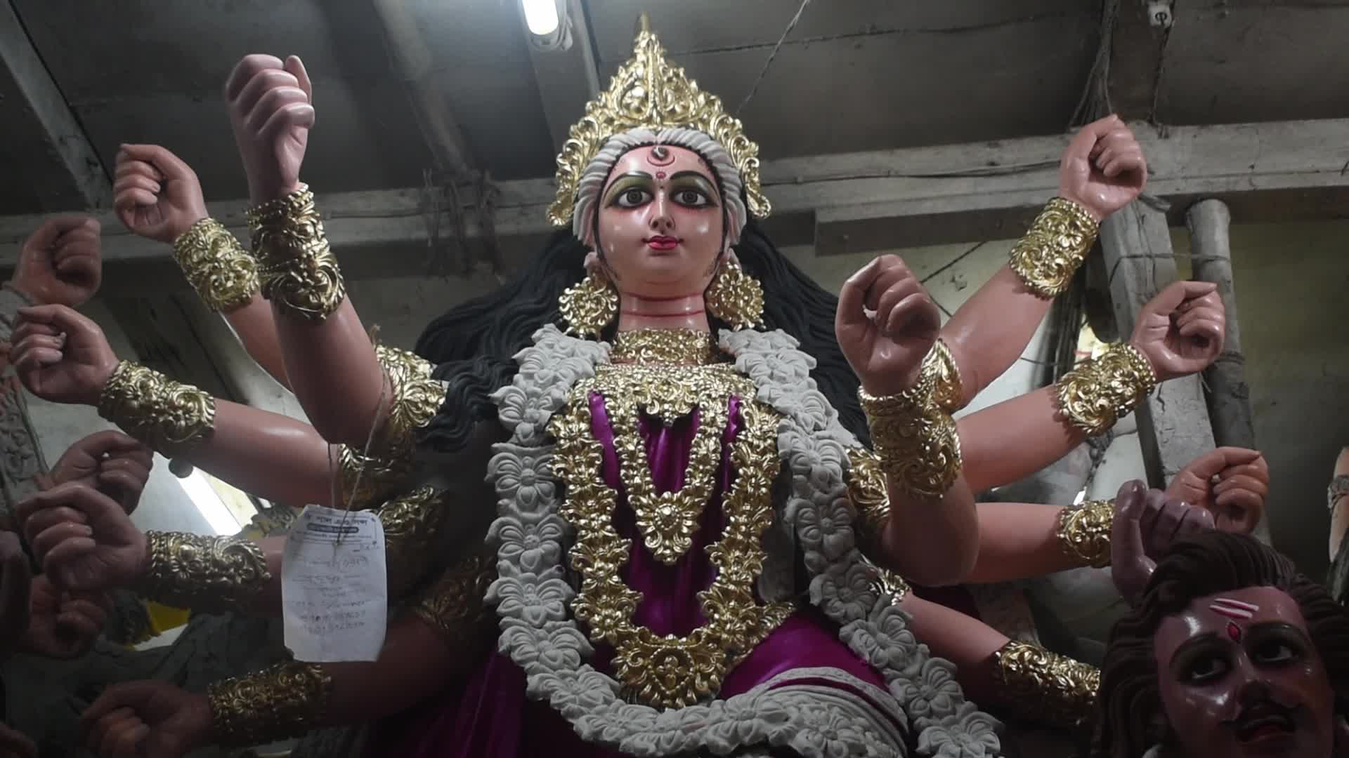 Durga puja preparation in India