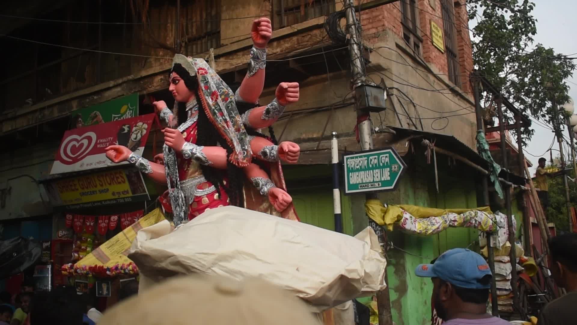 Durga puja preparation in India