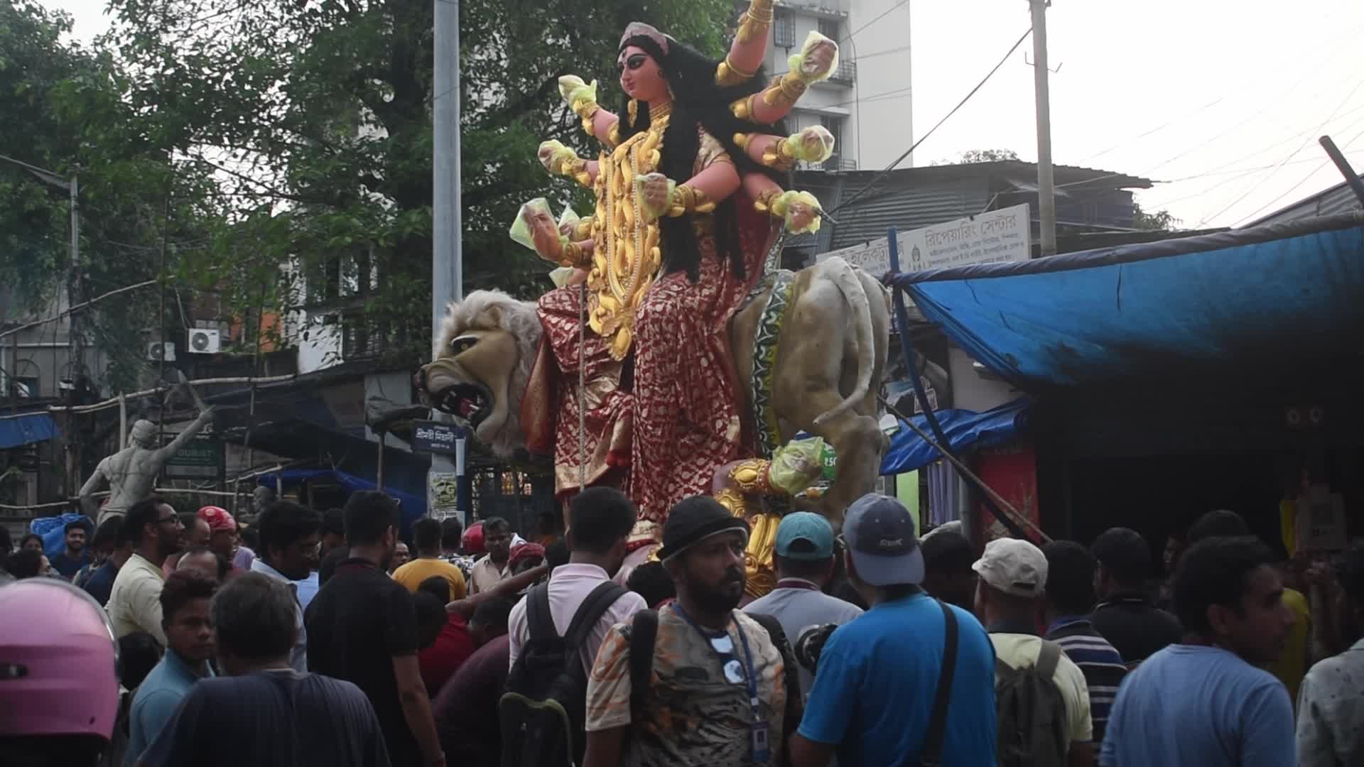 Durga puja preparation in India