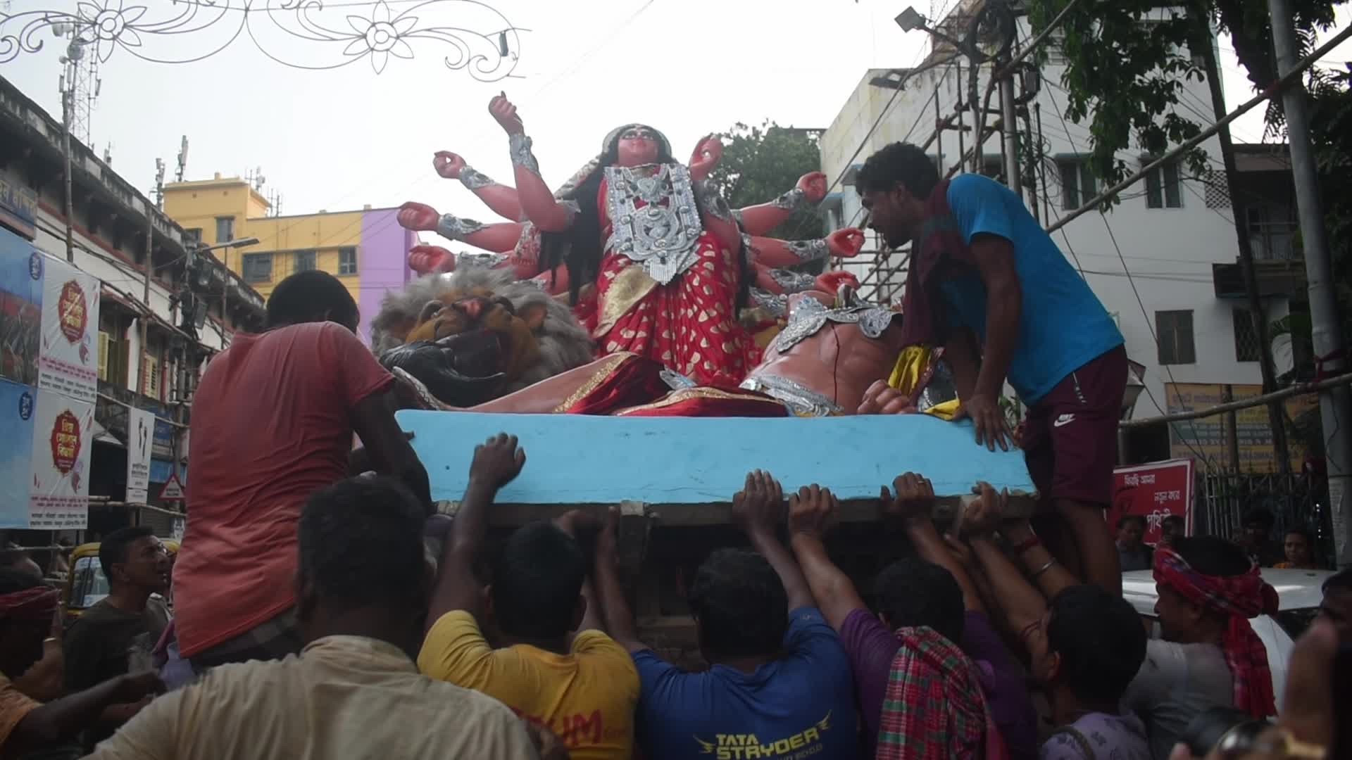 Durga puja preparation in India