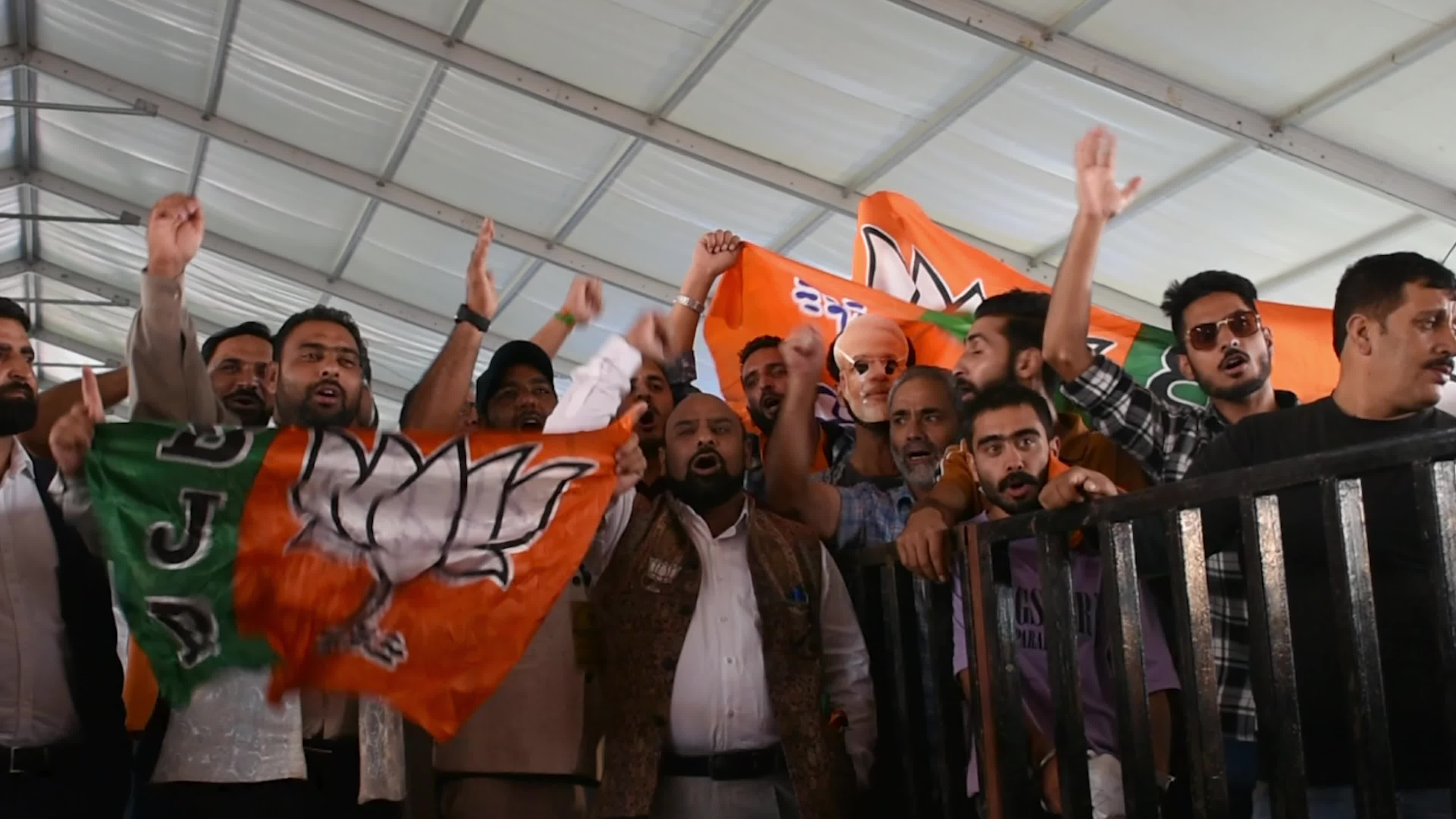 Indian Prime Minister Holds a Rally in Kashmir