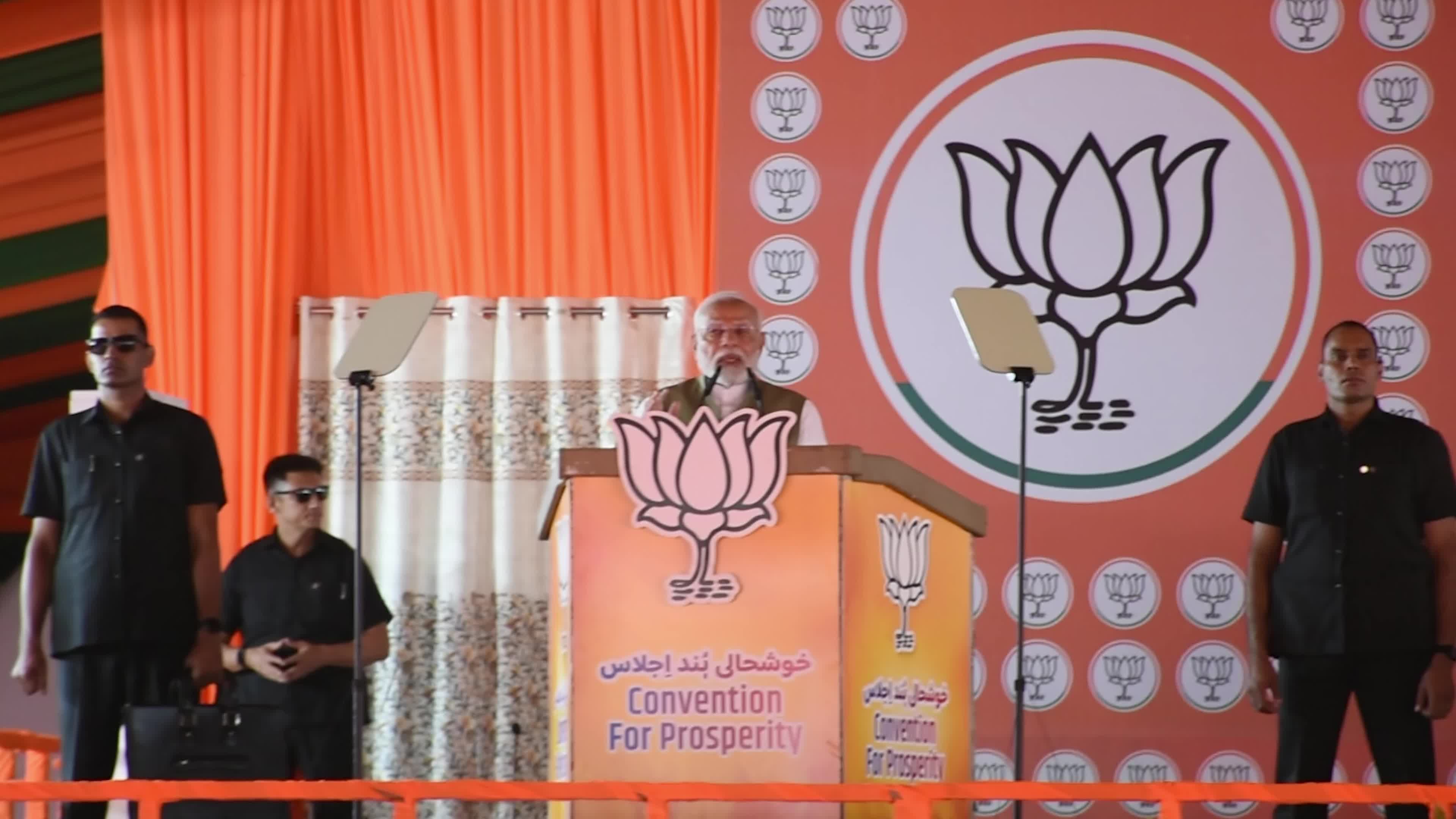 Indian Prime Minister Holds a Rally in Kashmir